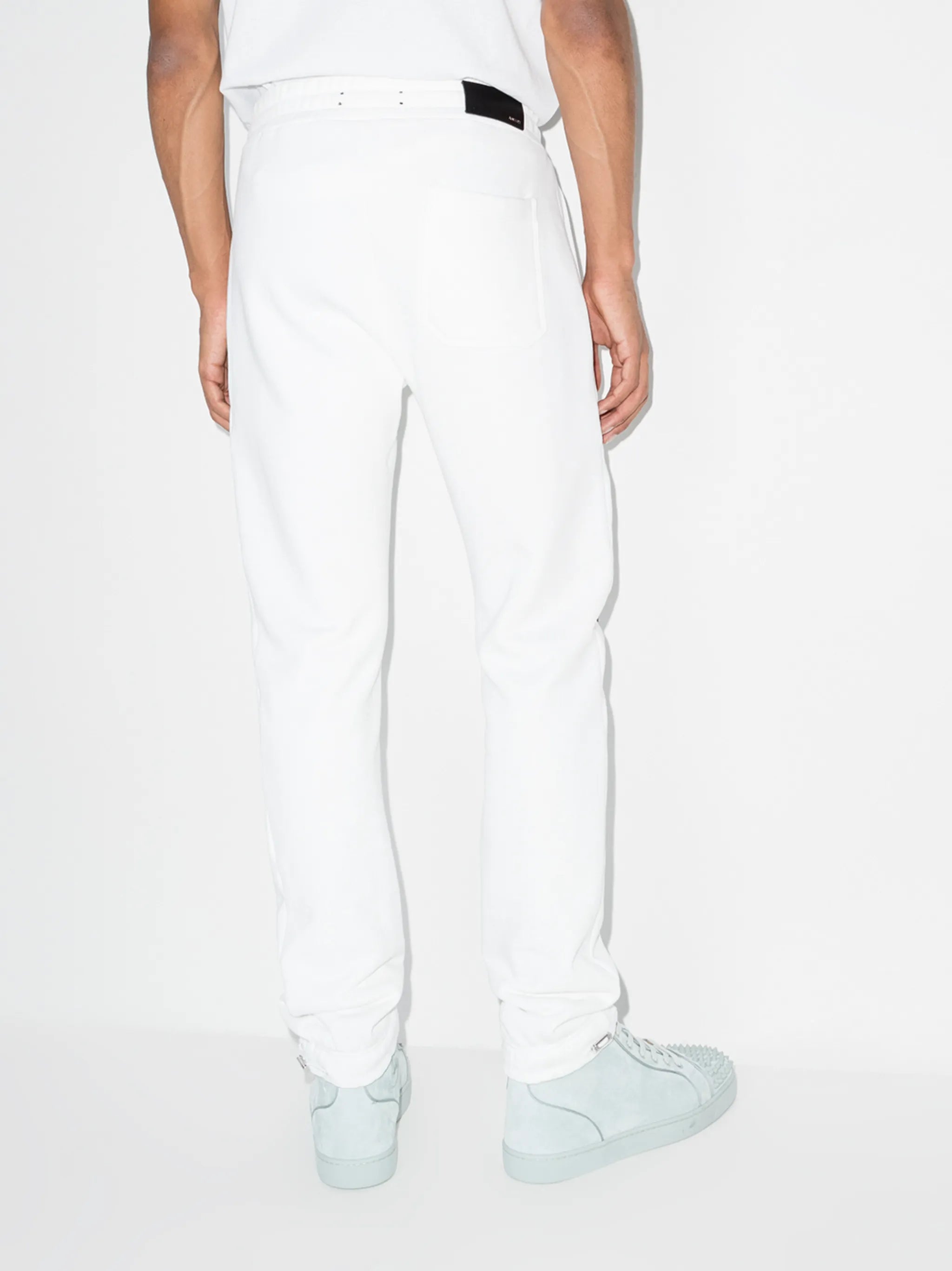 paisley-logo cotton track pants