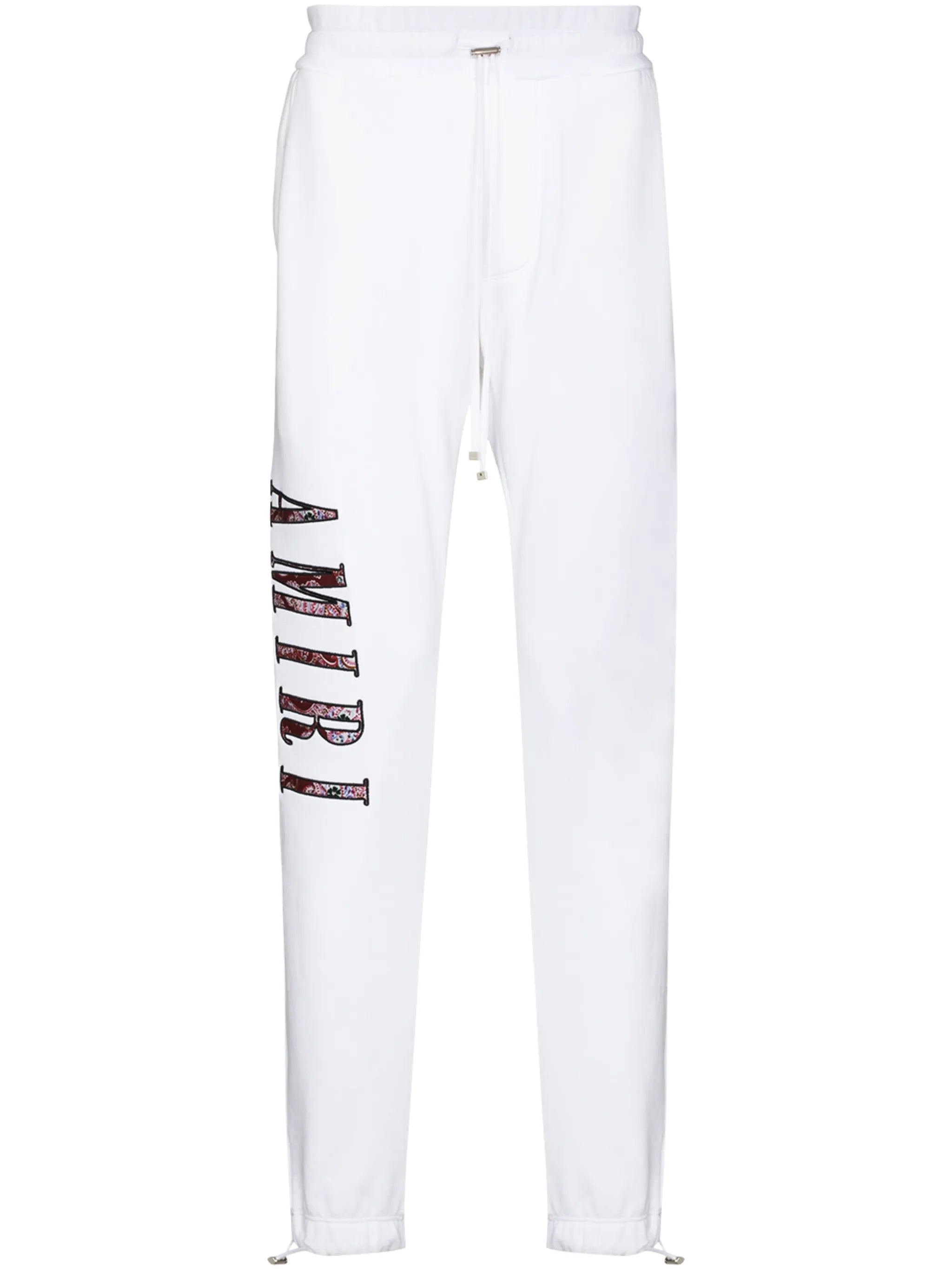 paisley-logo cotton track pants