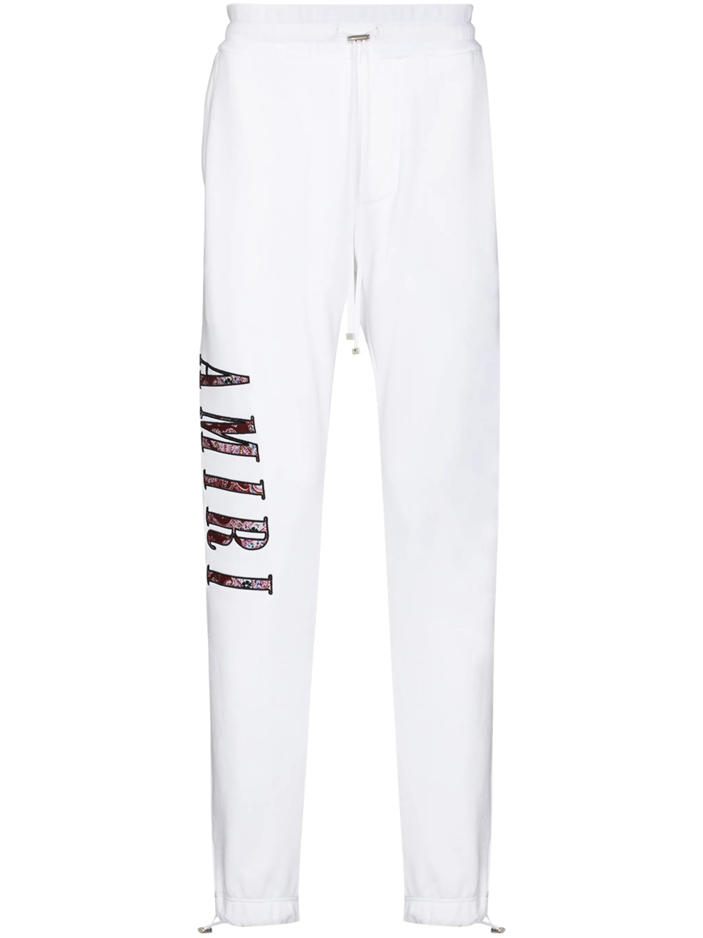 paisley-logo cotton track pants