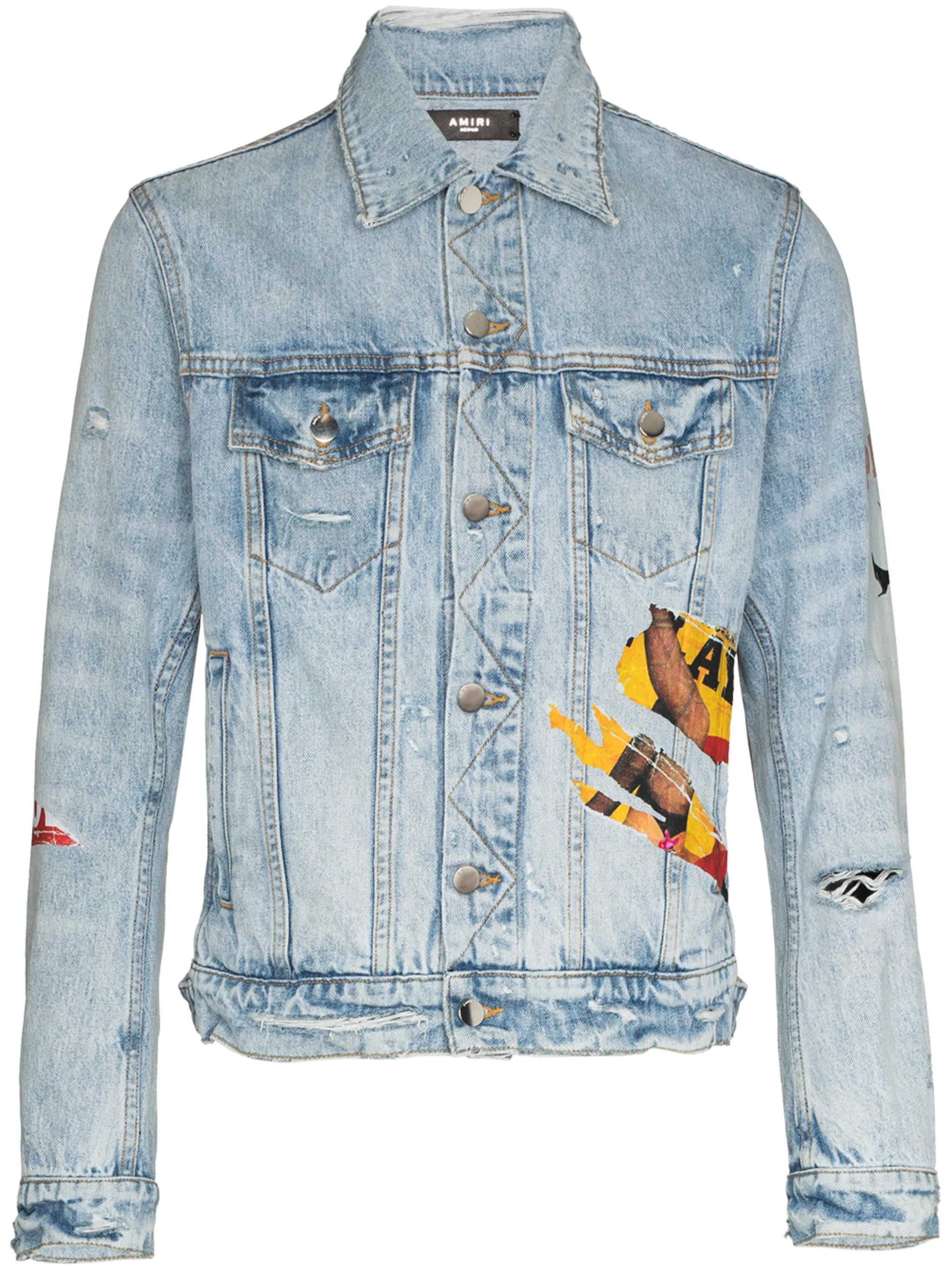 x Playboy distressed-finish denim jacket