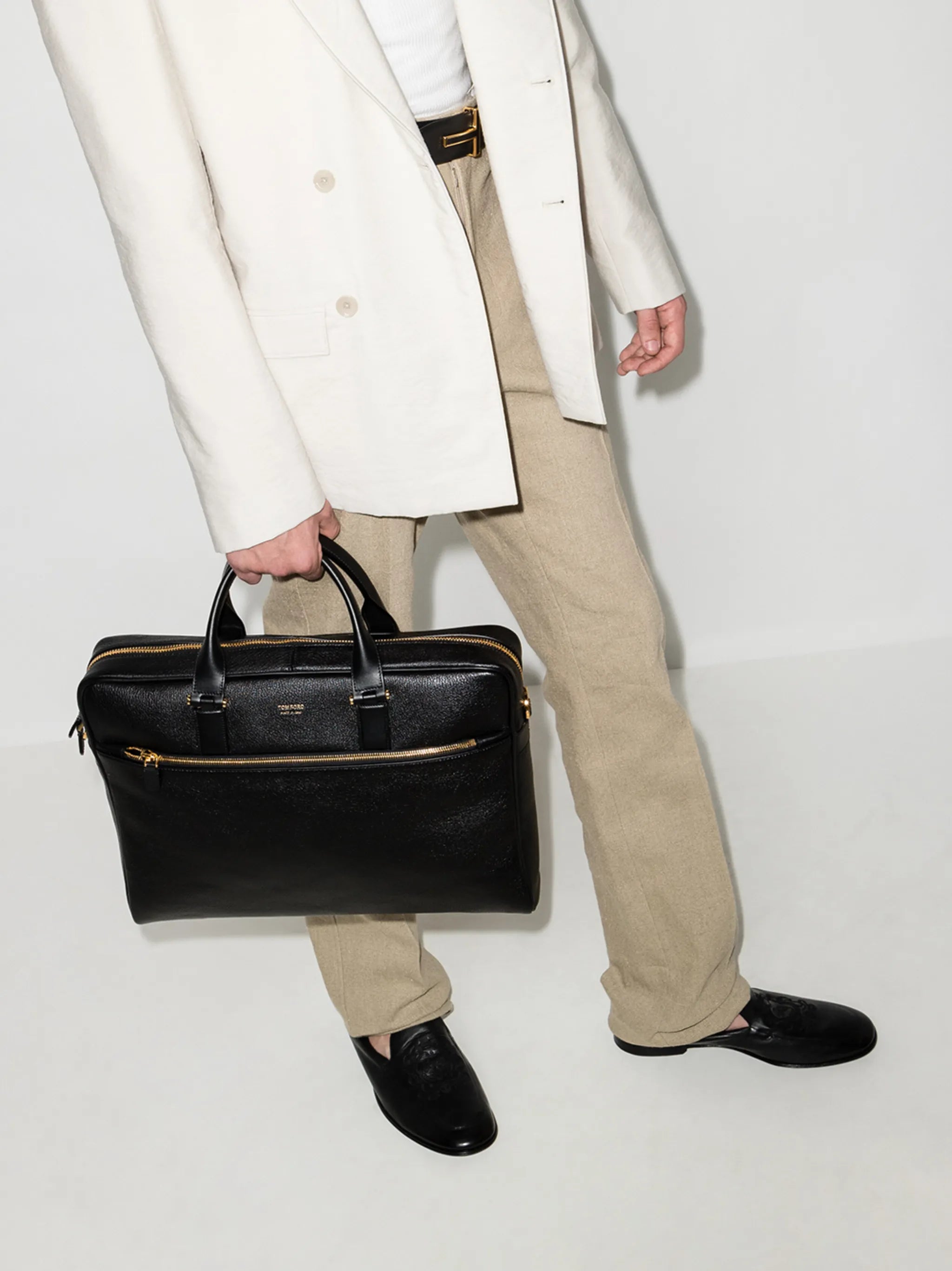 slim medium leather briefcase