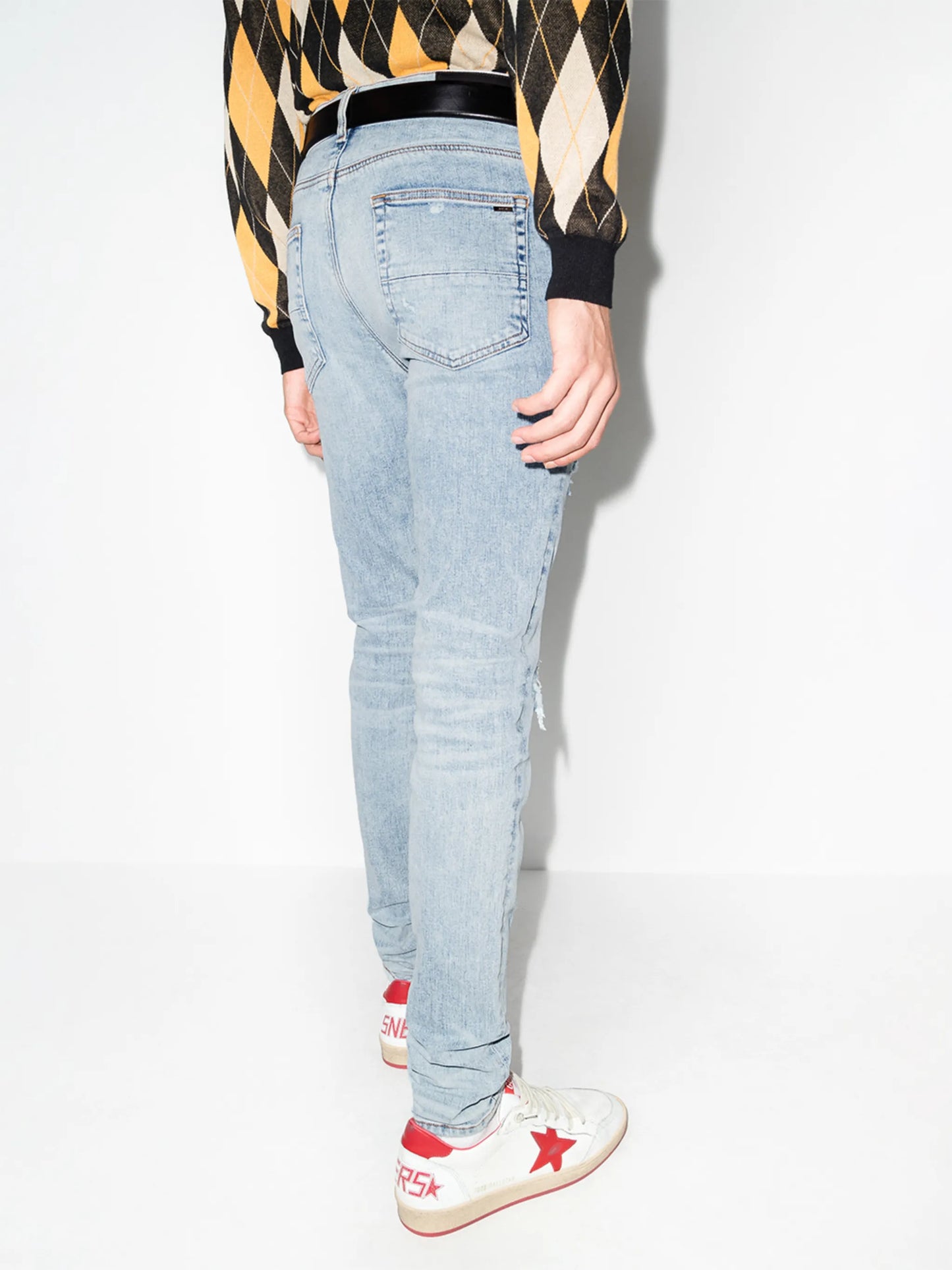 ripped-finish skinny jeans