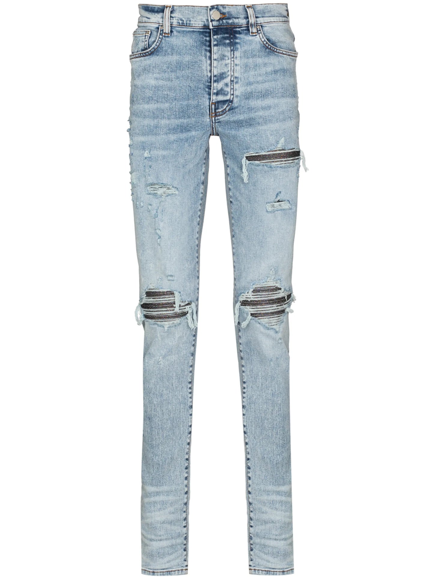 ripped-finish skinny jeans