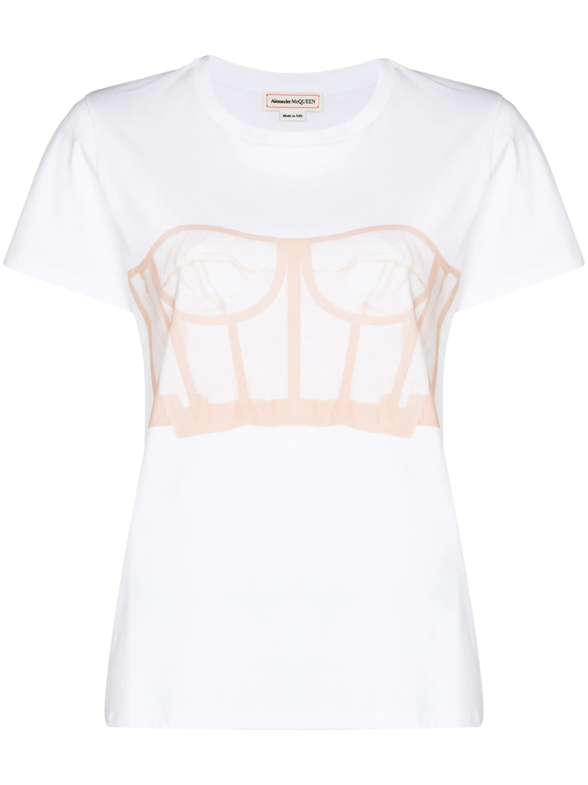 bustier print short-sleeve T-shirt