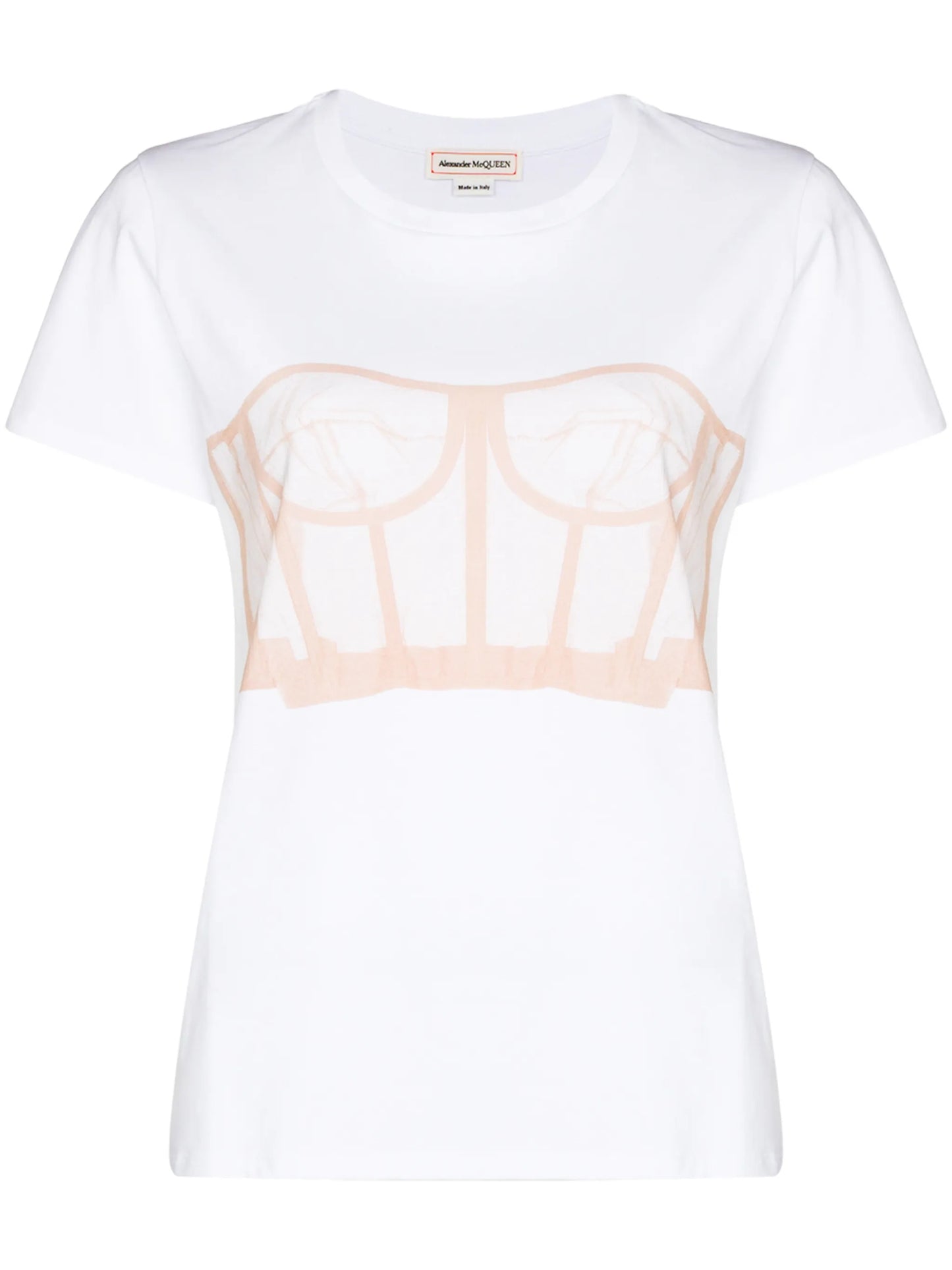bustier print short-sleeve T-shirt