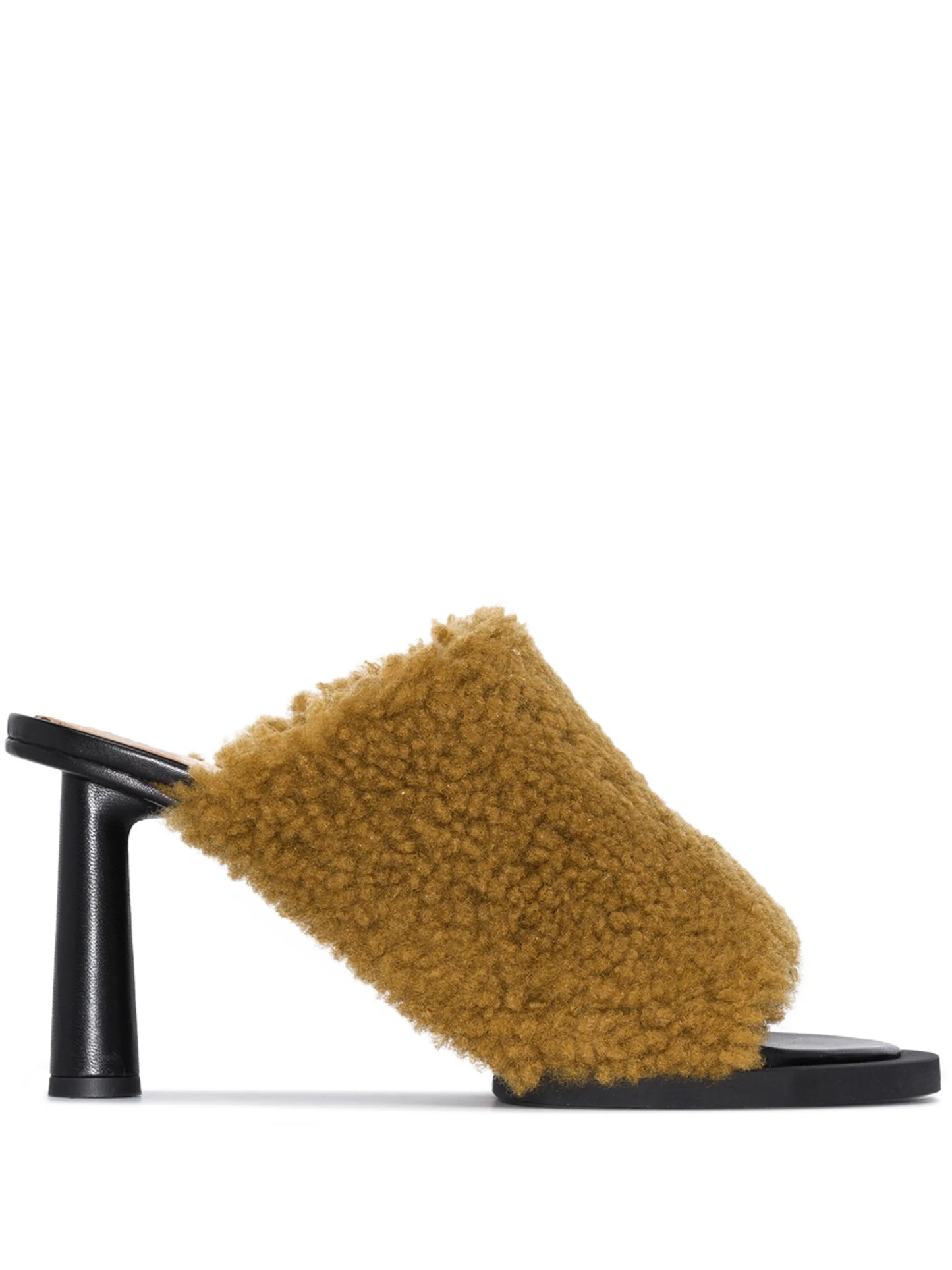 75mm shearling asymmetric sandals