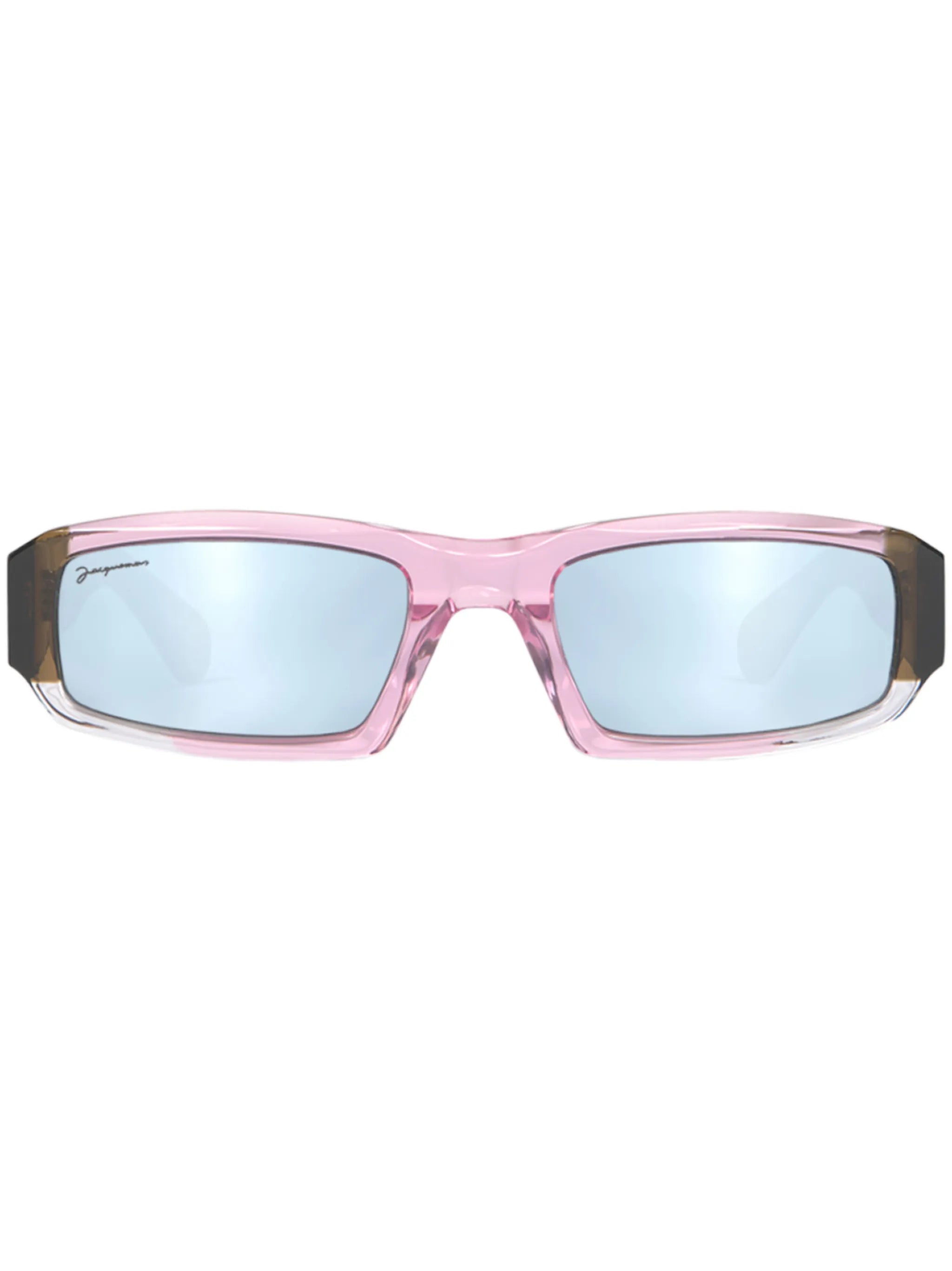 mirrored rectangle-frame sunglasses