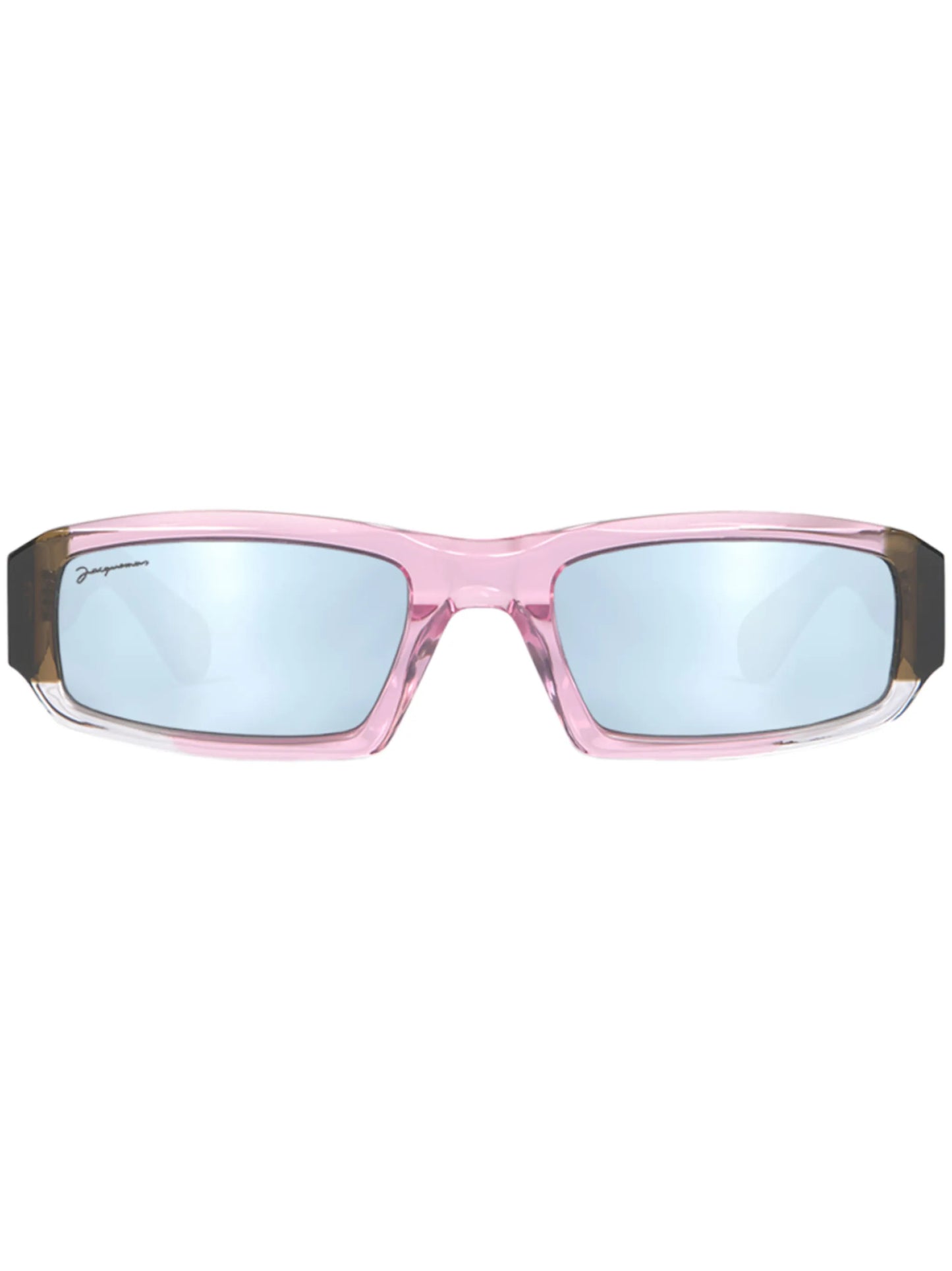 mirrored rectangle-frame sunglasses