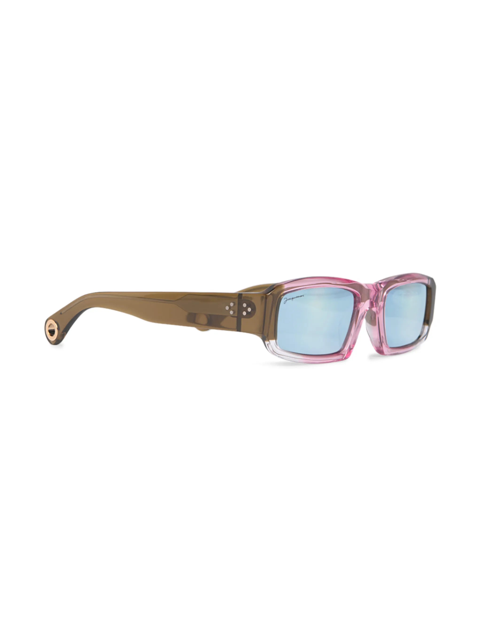 mirrored rectangle-frame sunglasses