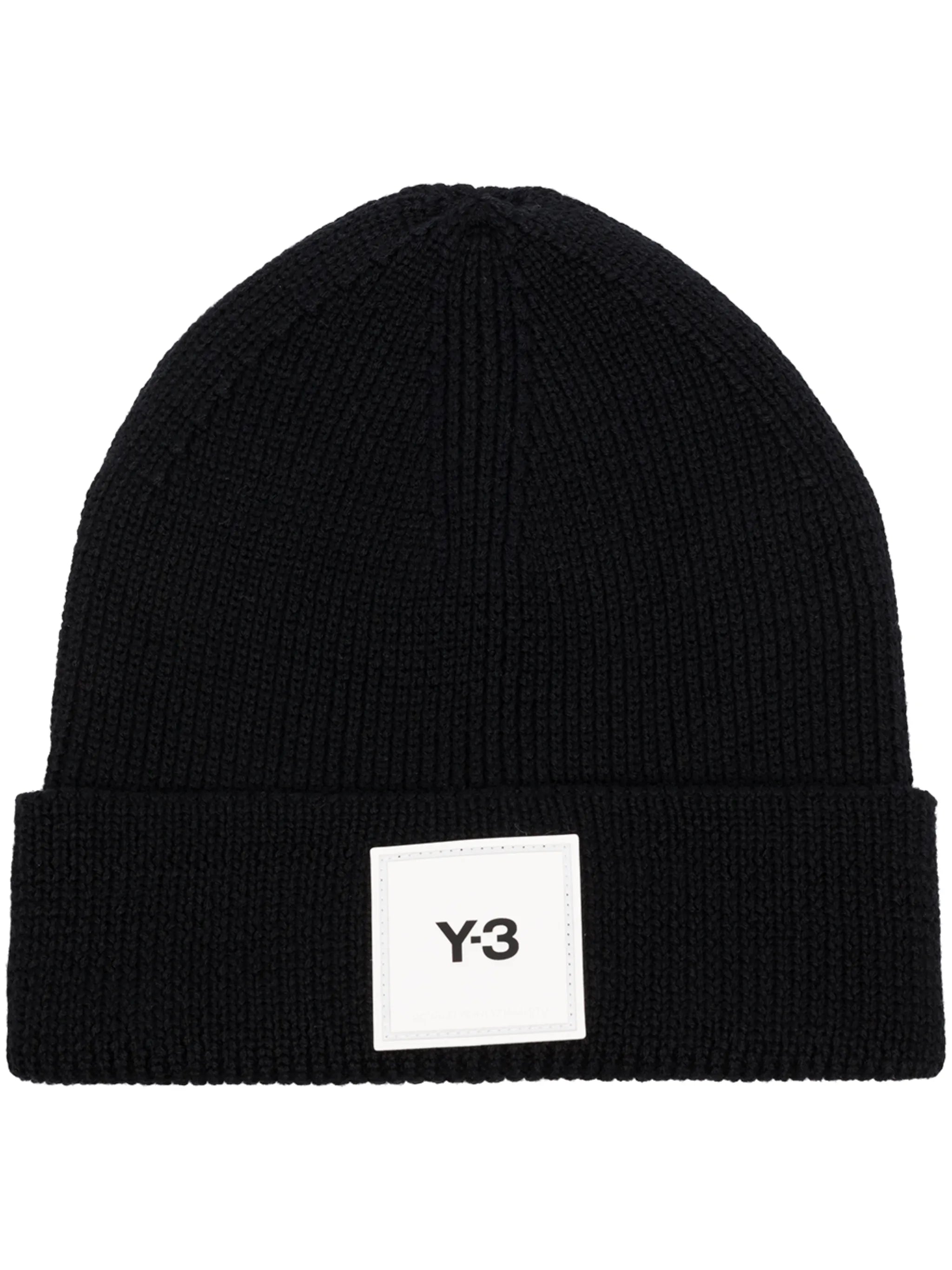 square logo patch beanie hat