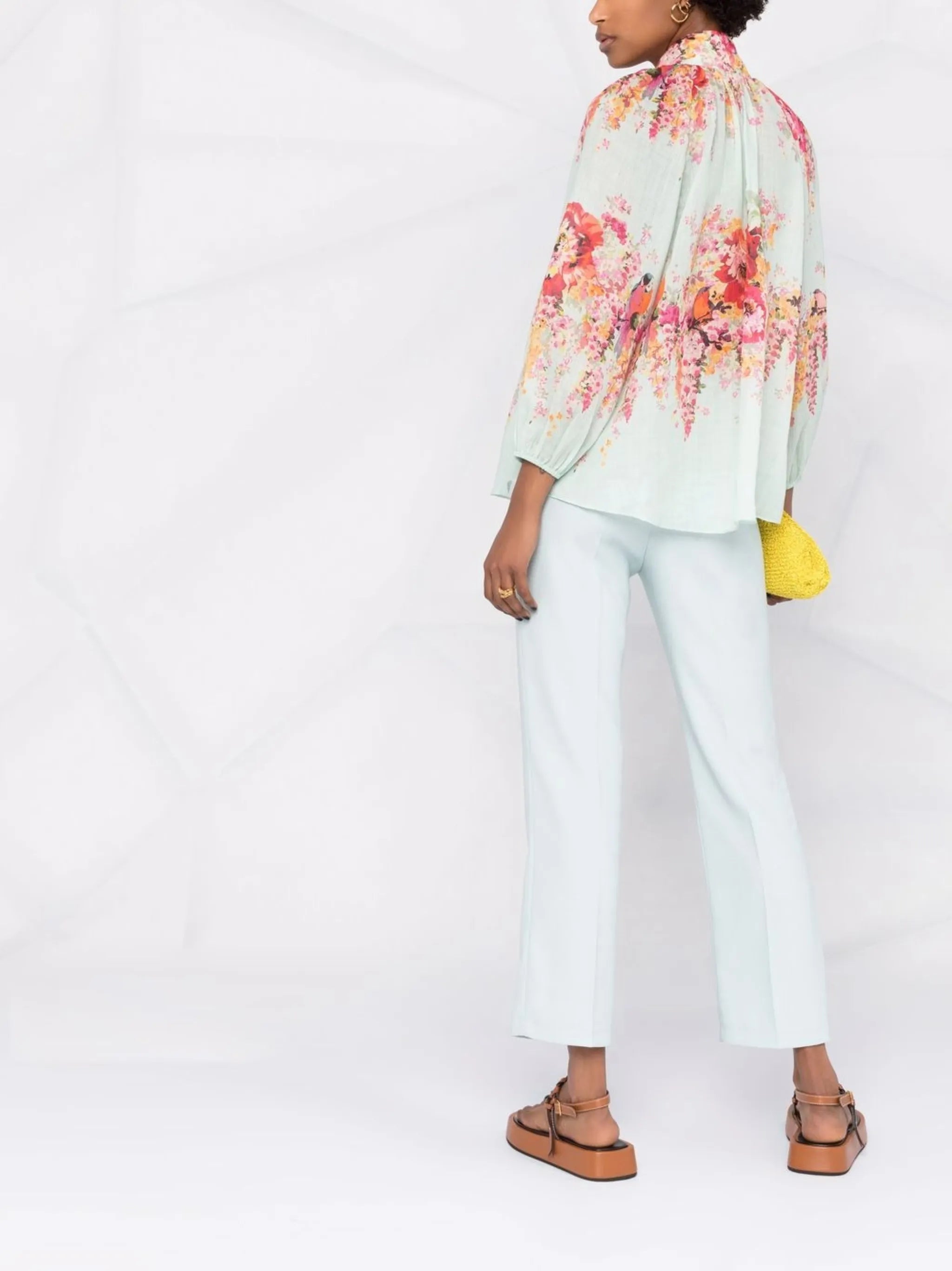 floral-print blouse