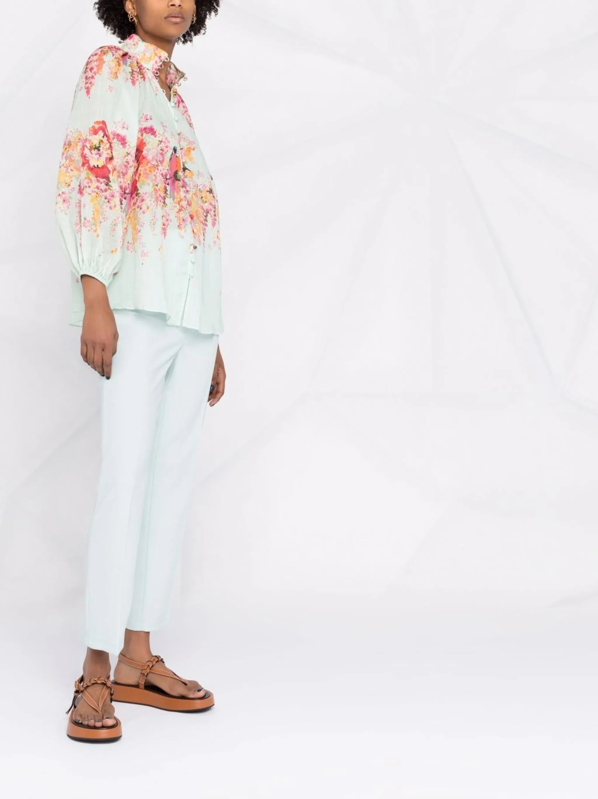 floral-print blouse