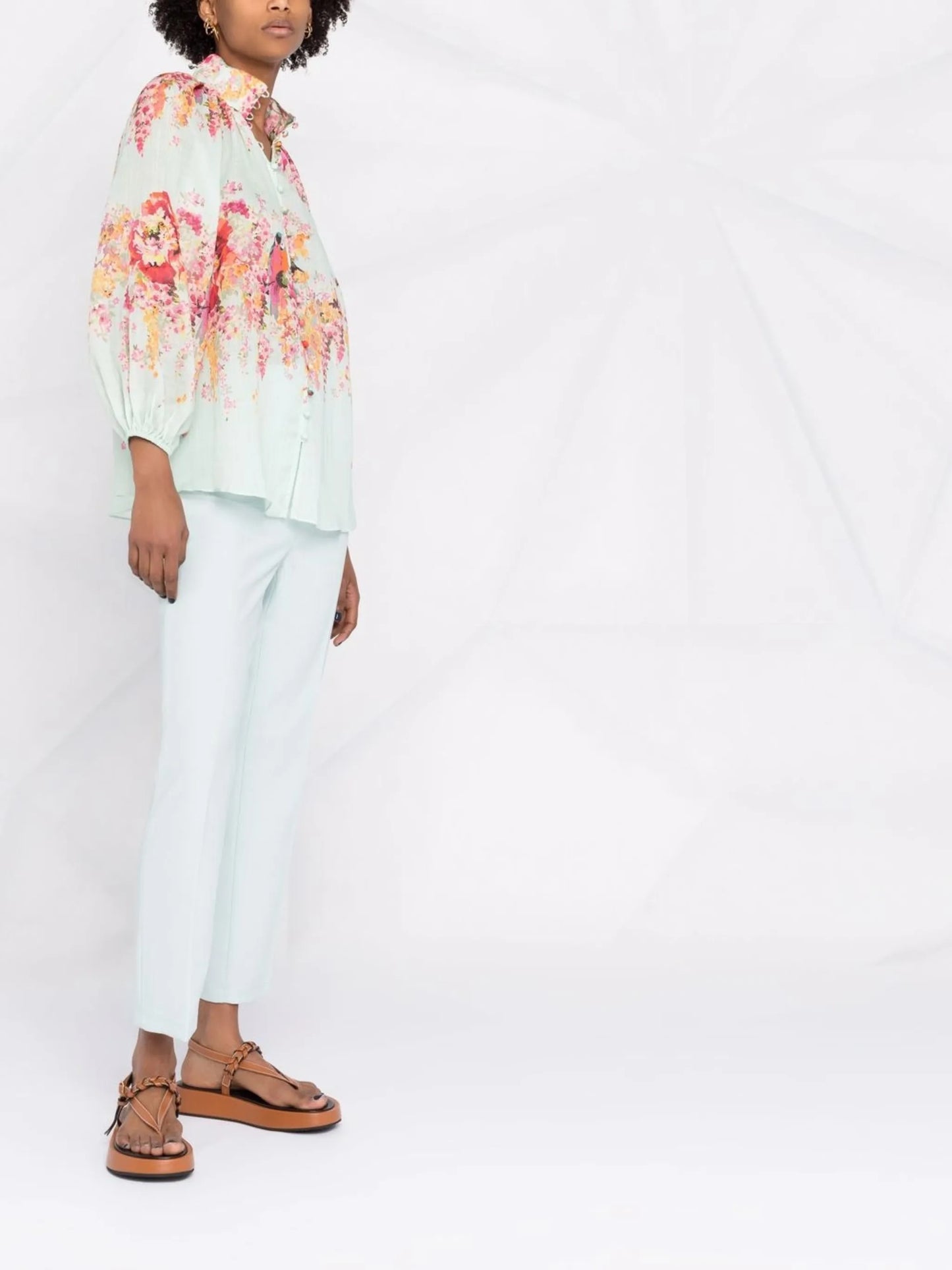 floral-print blouse