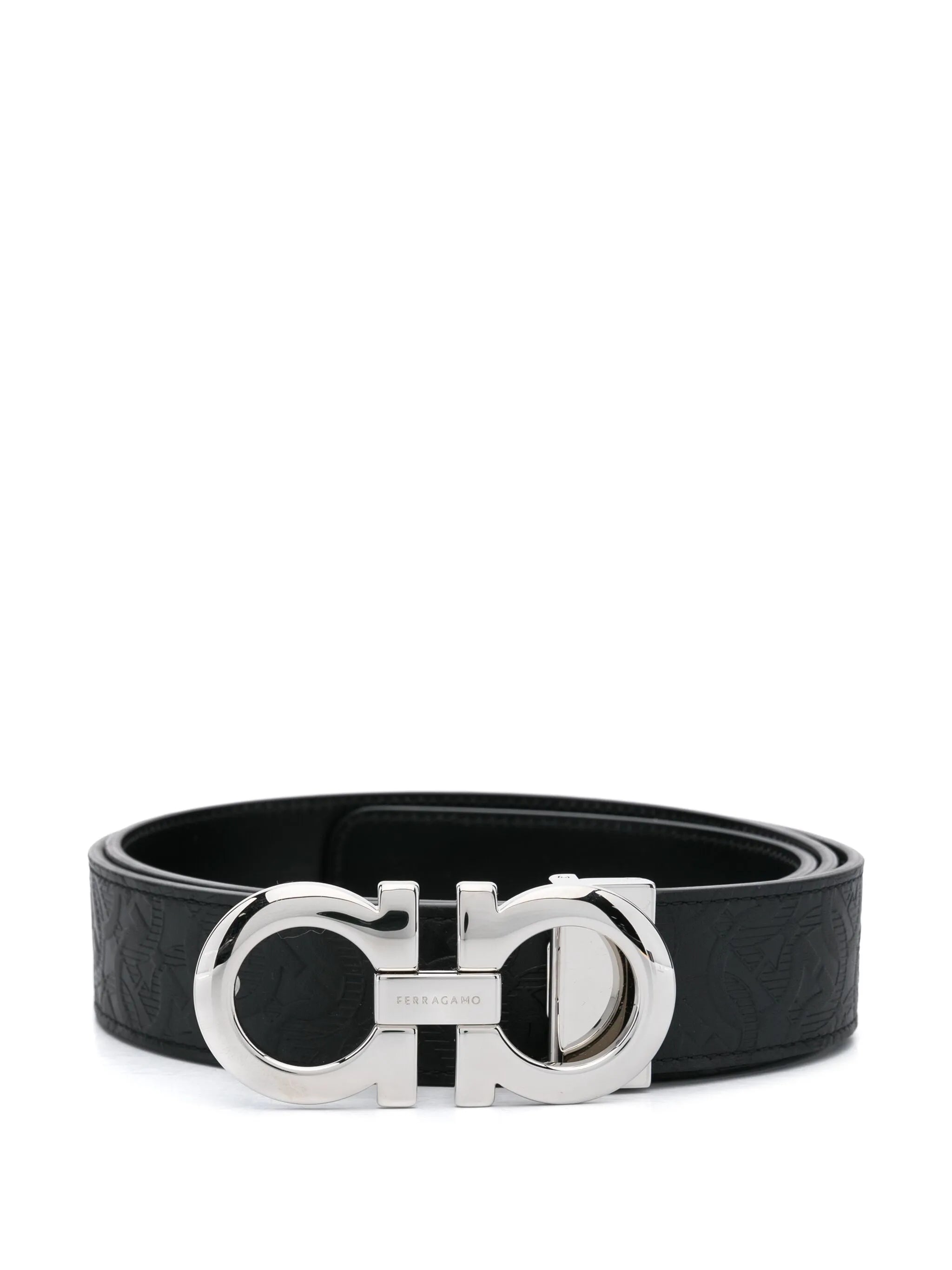 Gancini embossed belt