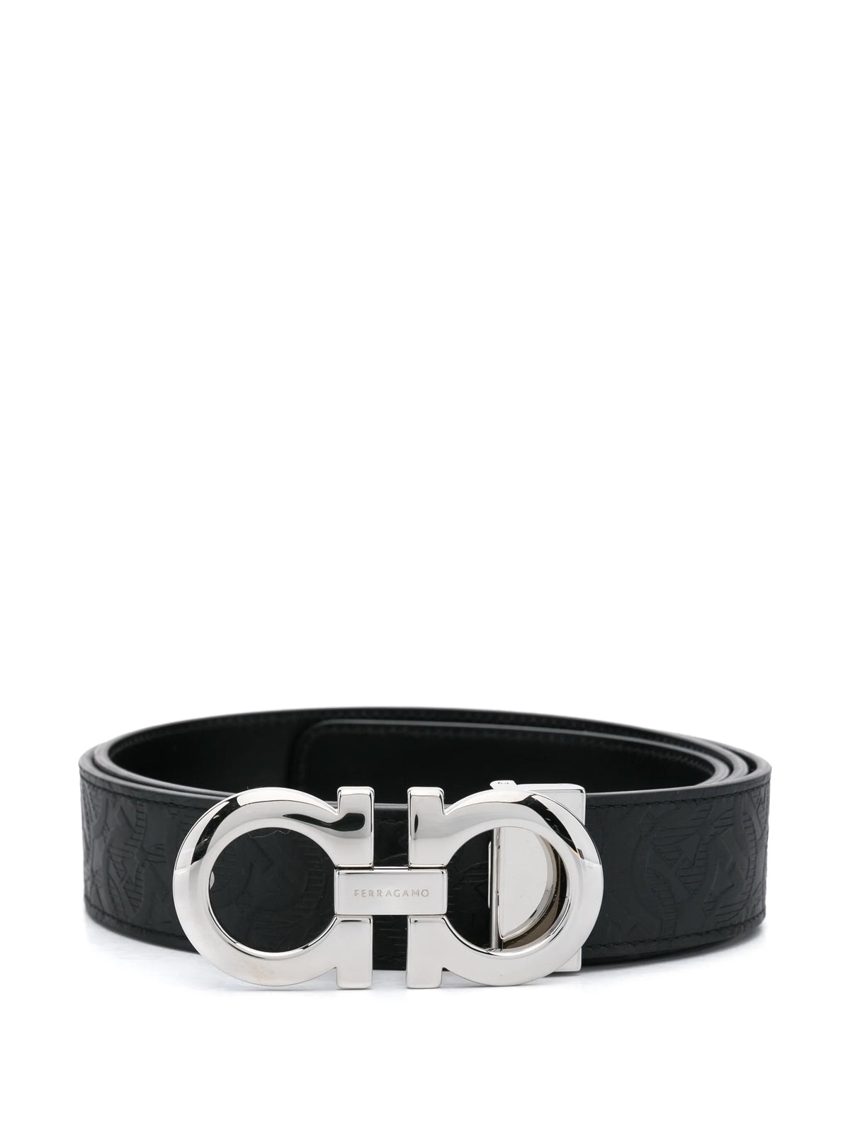Gancini embossed belt