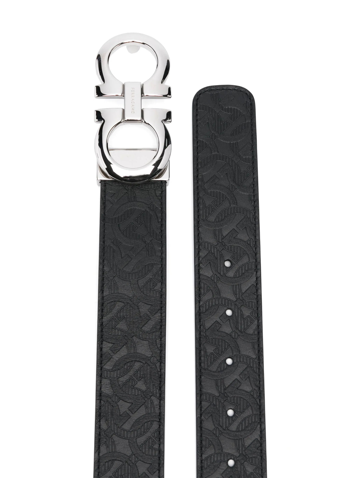 Gancini embossed belt
