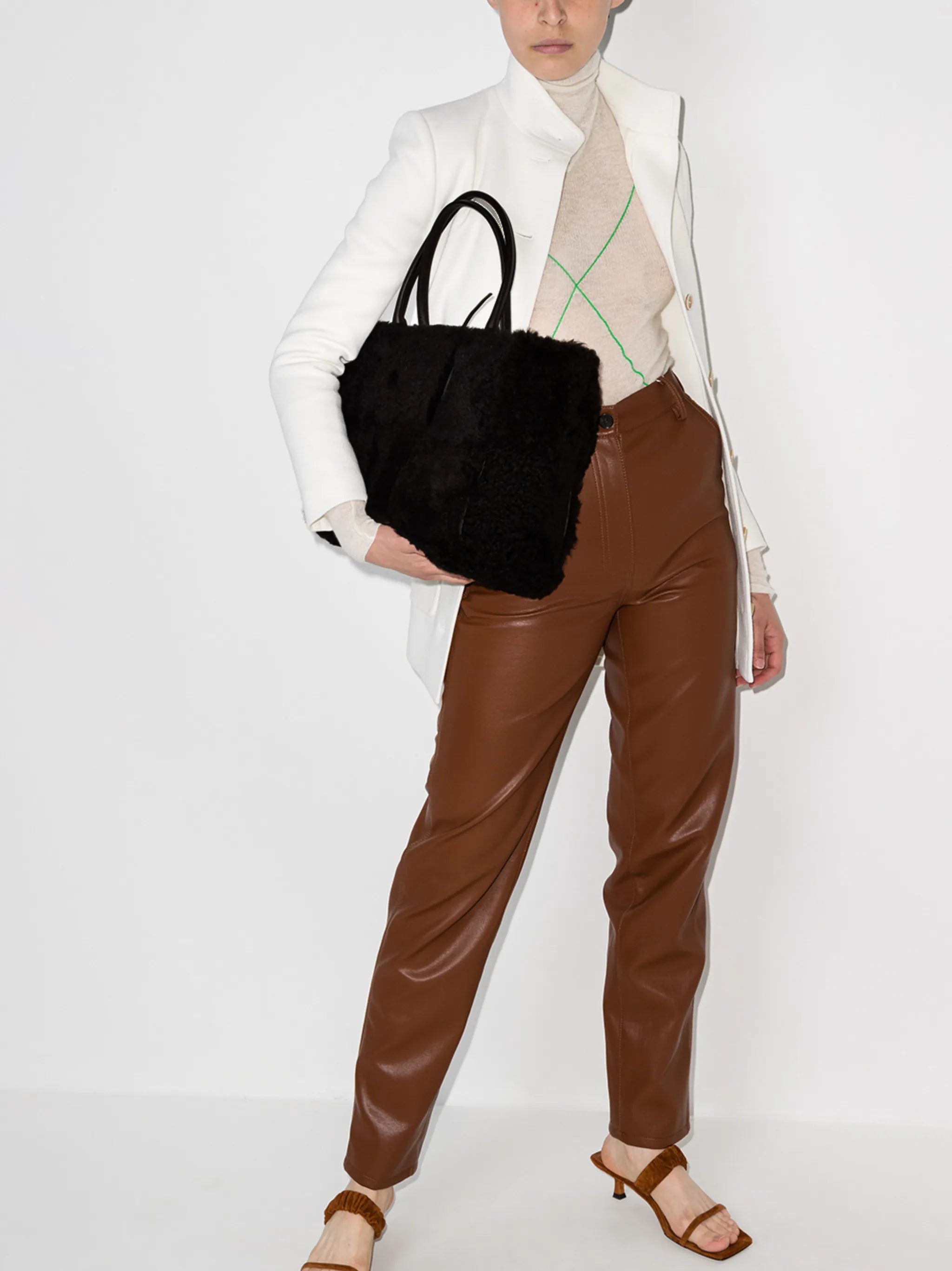 Intrecciato shearling tote bag