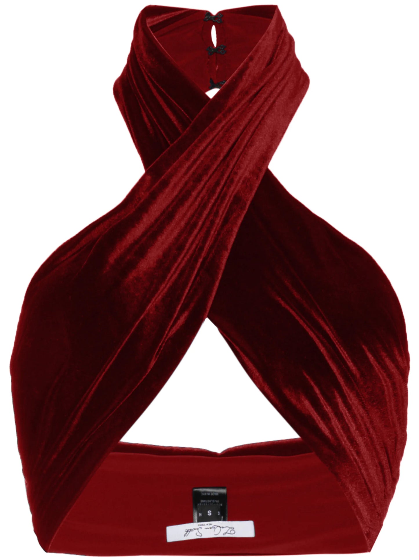 velvet halterneck cropped top