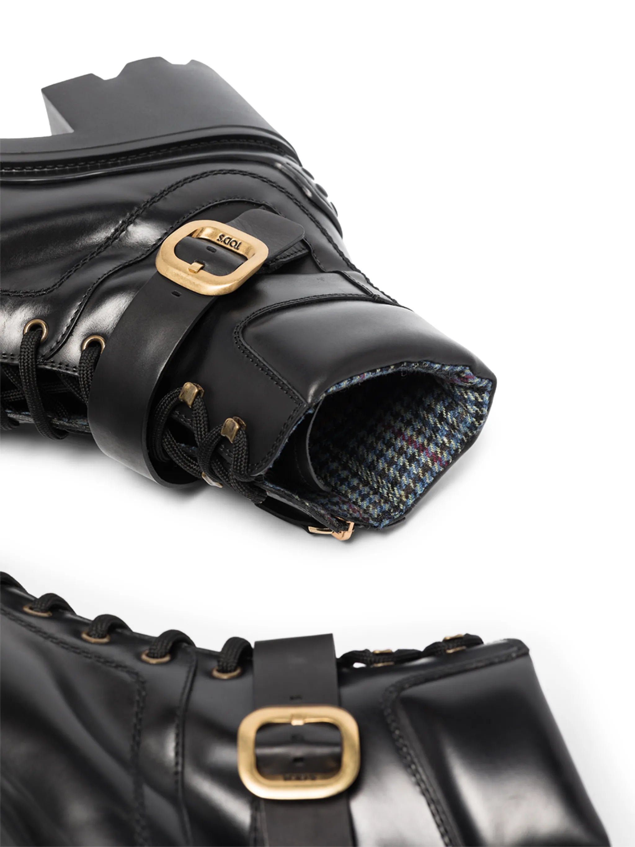 60mm leather lace-up boots