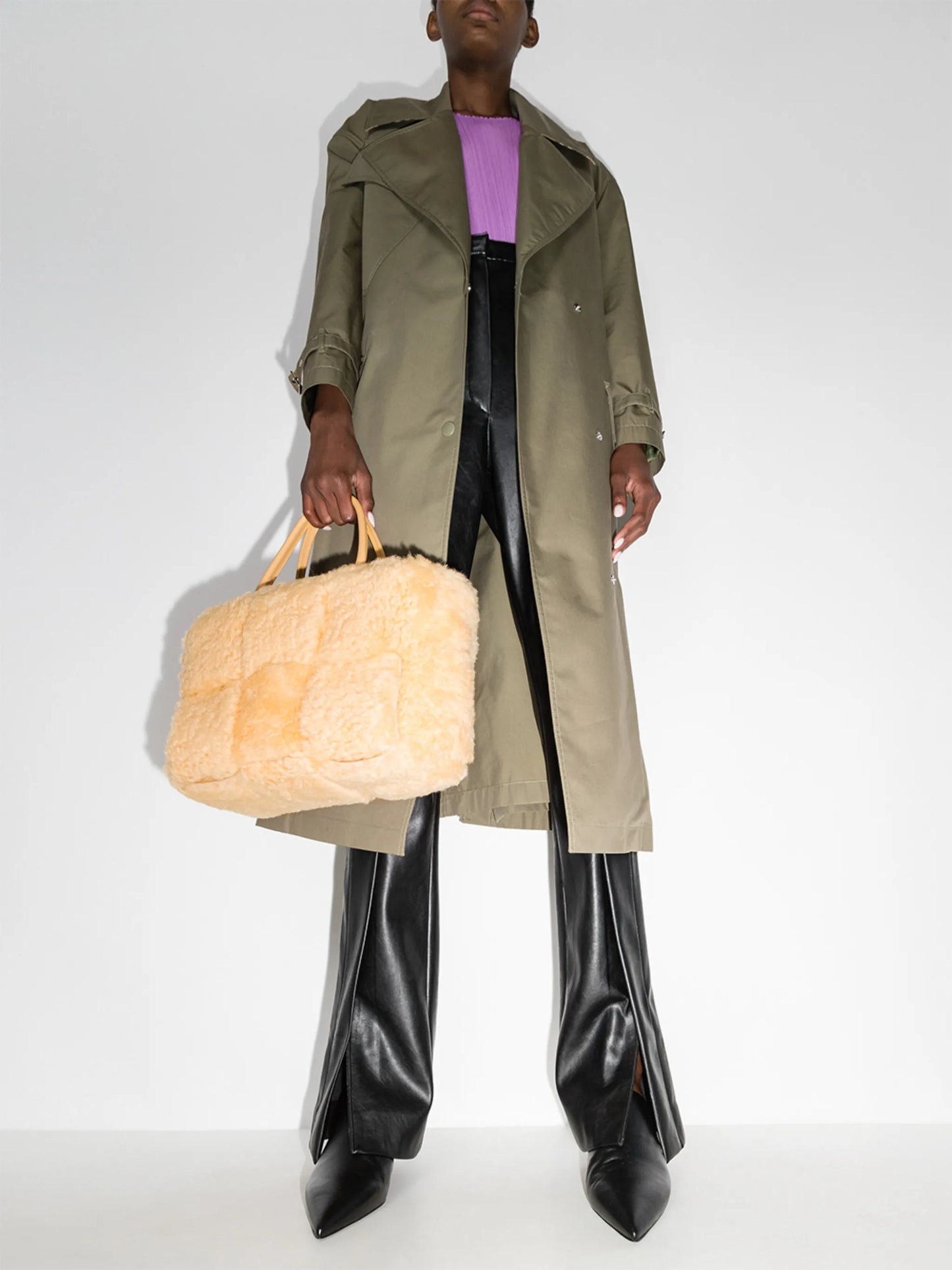 Arco shearling tote bag