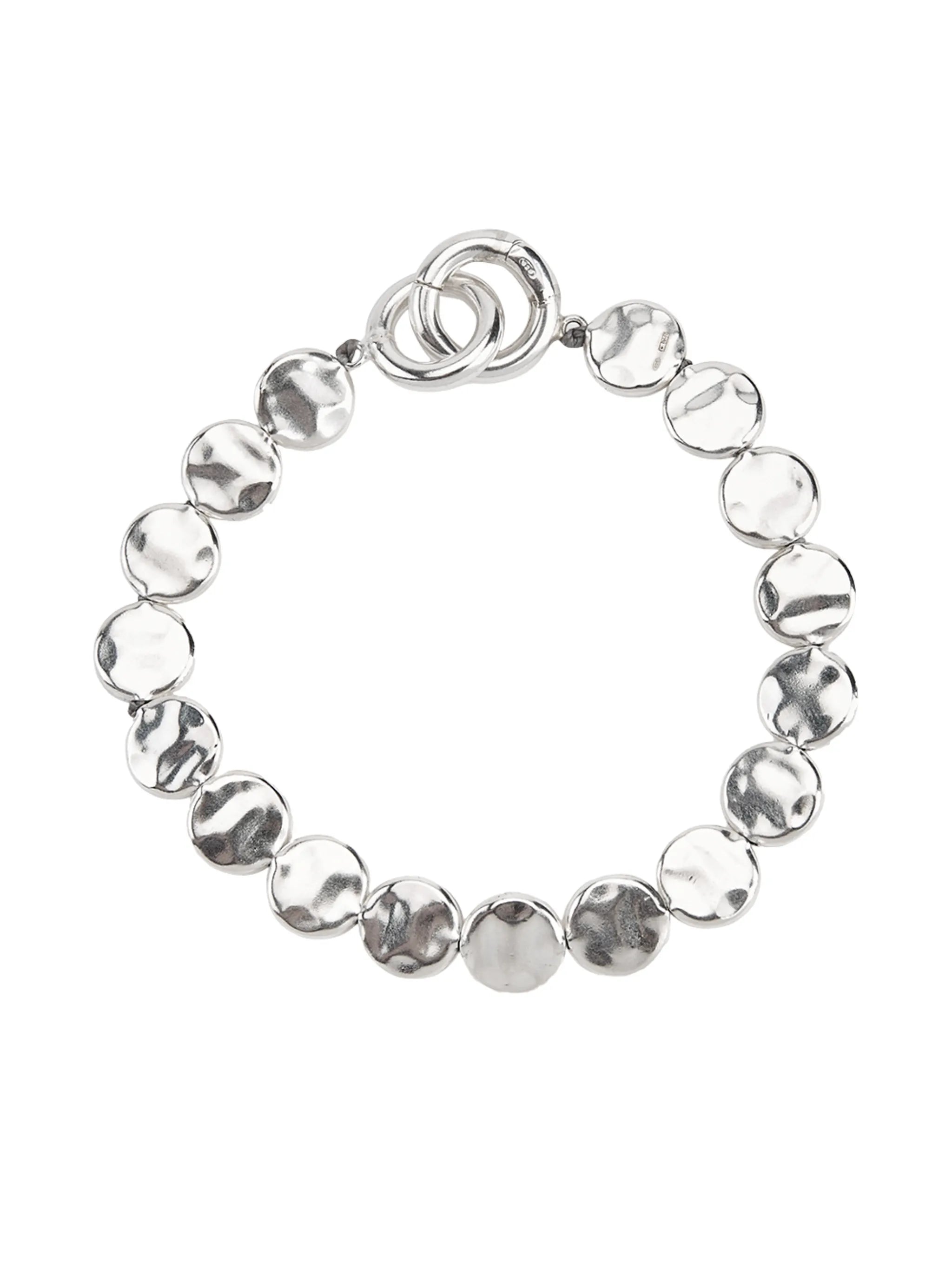 hammered disc bracelet
