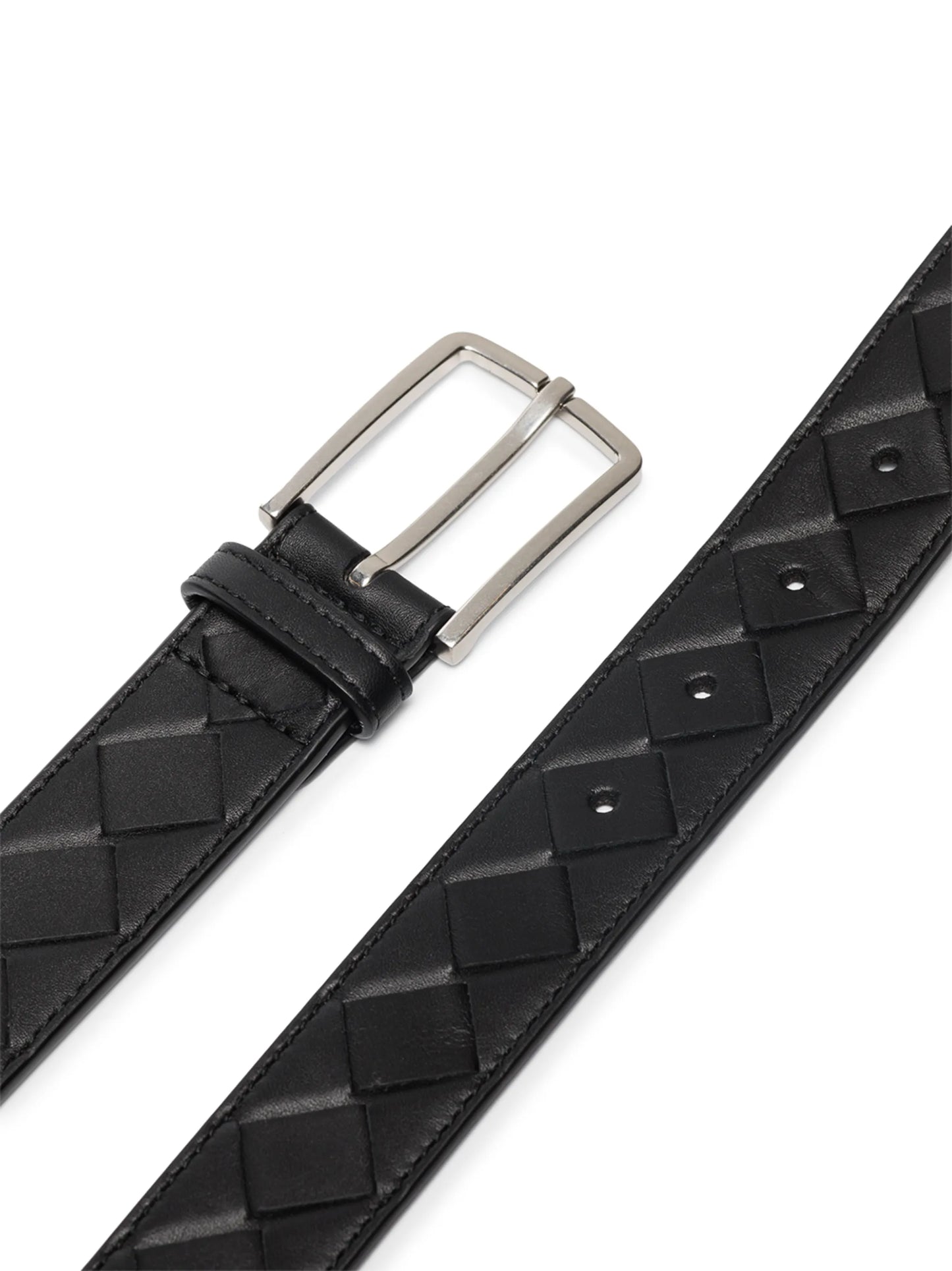 Intrecciato rectangle-buckle belt