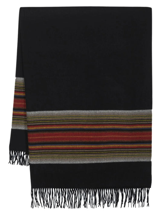5th Avenue striped fringed throw