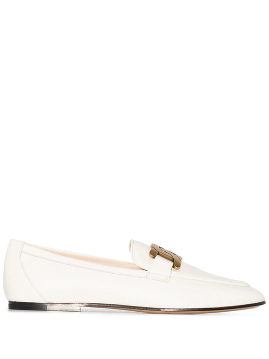Kate gold-chain leather loafers