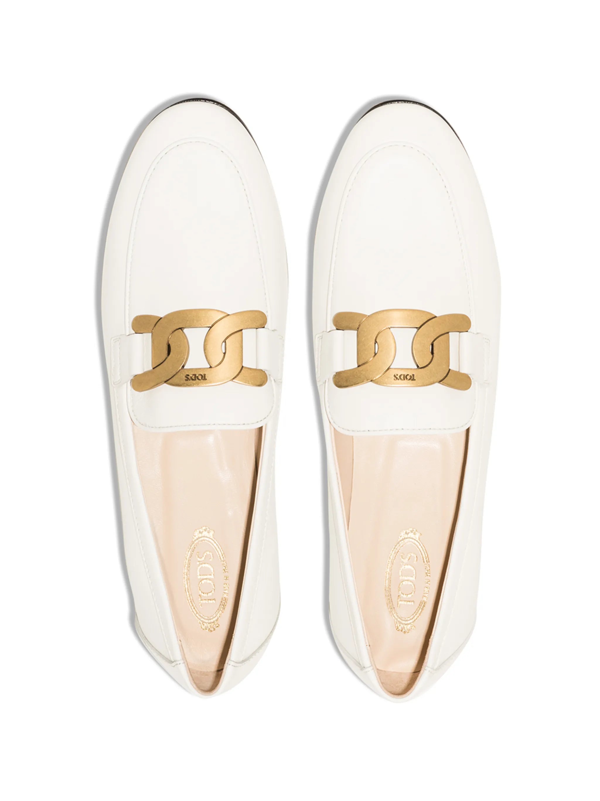 Kate gold-chain leather loafers