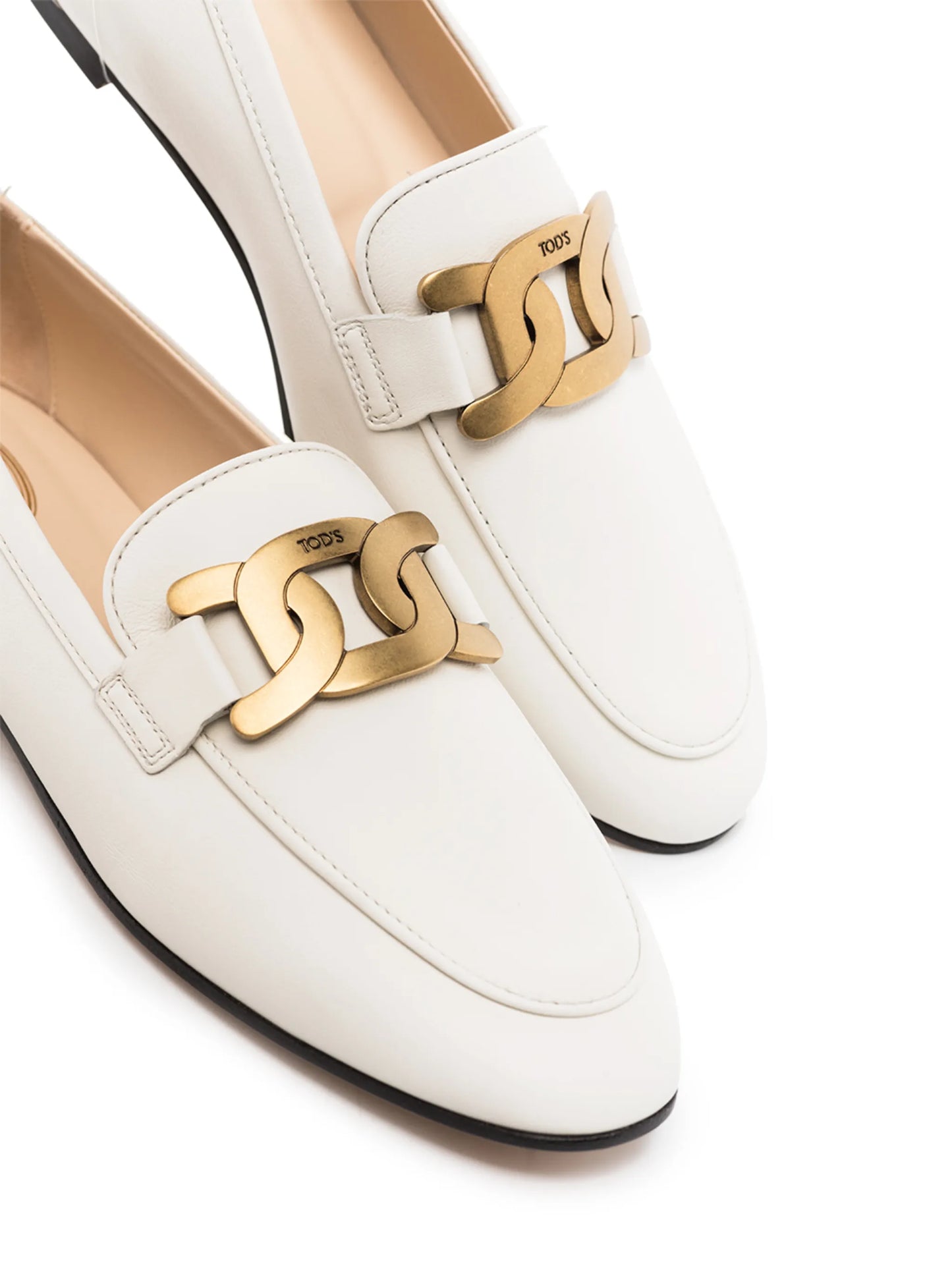 Kate gold-chain leather loafers