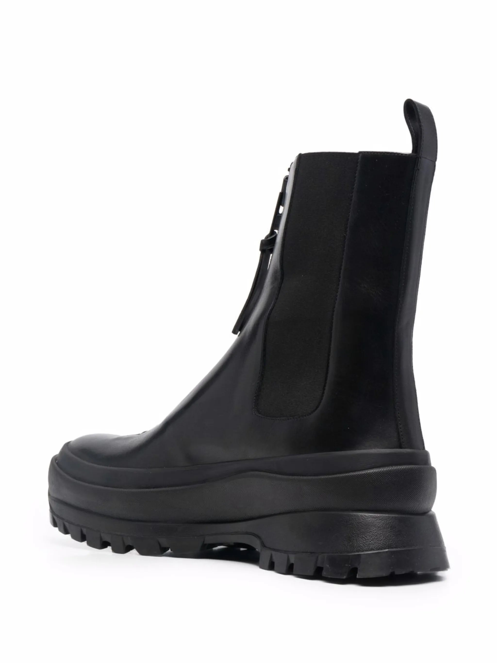 zip-fastening ankle boots