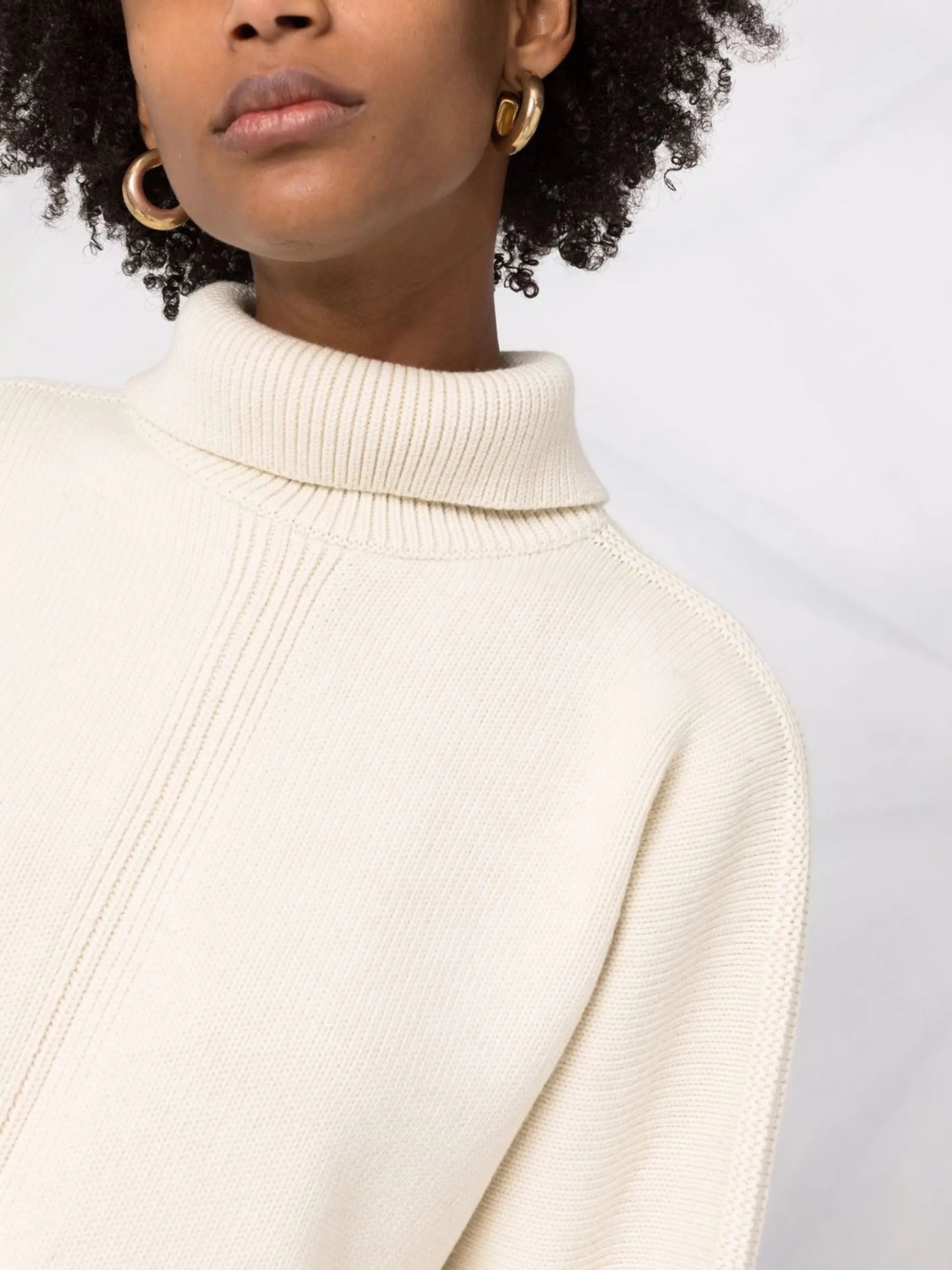 chunky-knit roll neck jumper