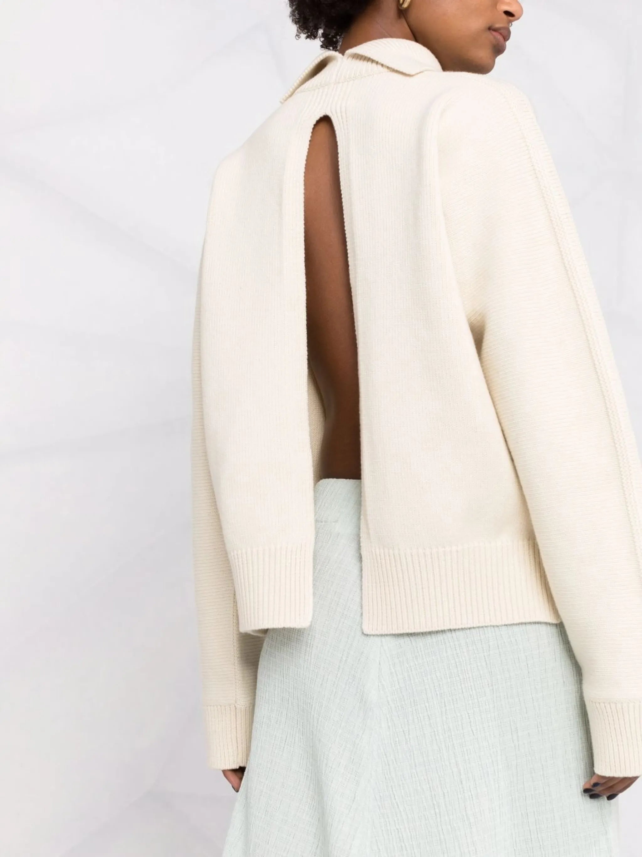 chunky-knit roll neck jumper
