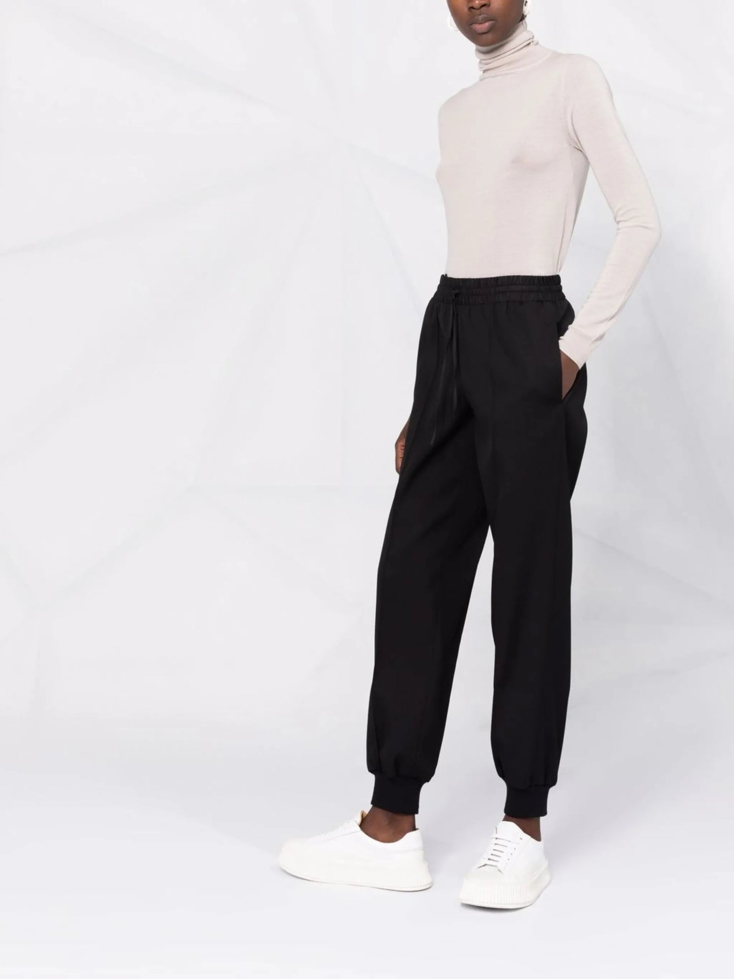 elasticated wool trousers