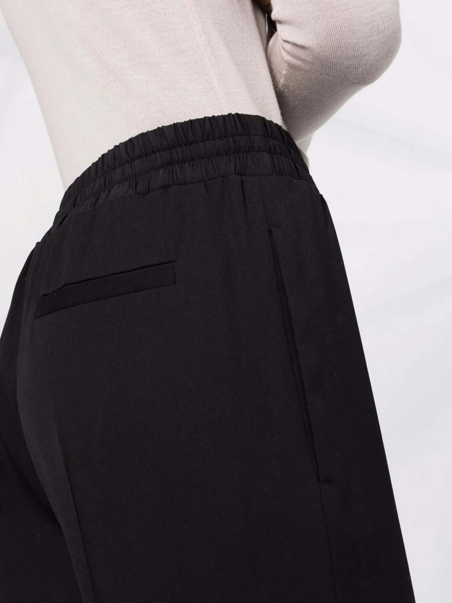 elasticated wool trousers