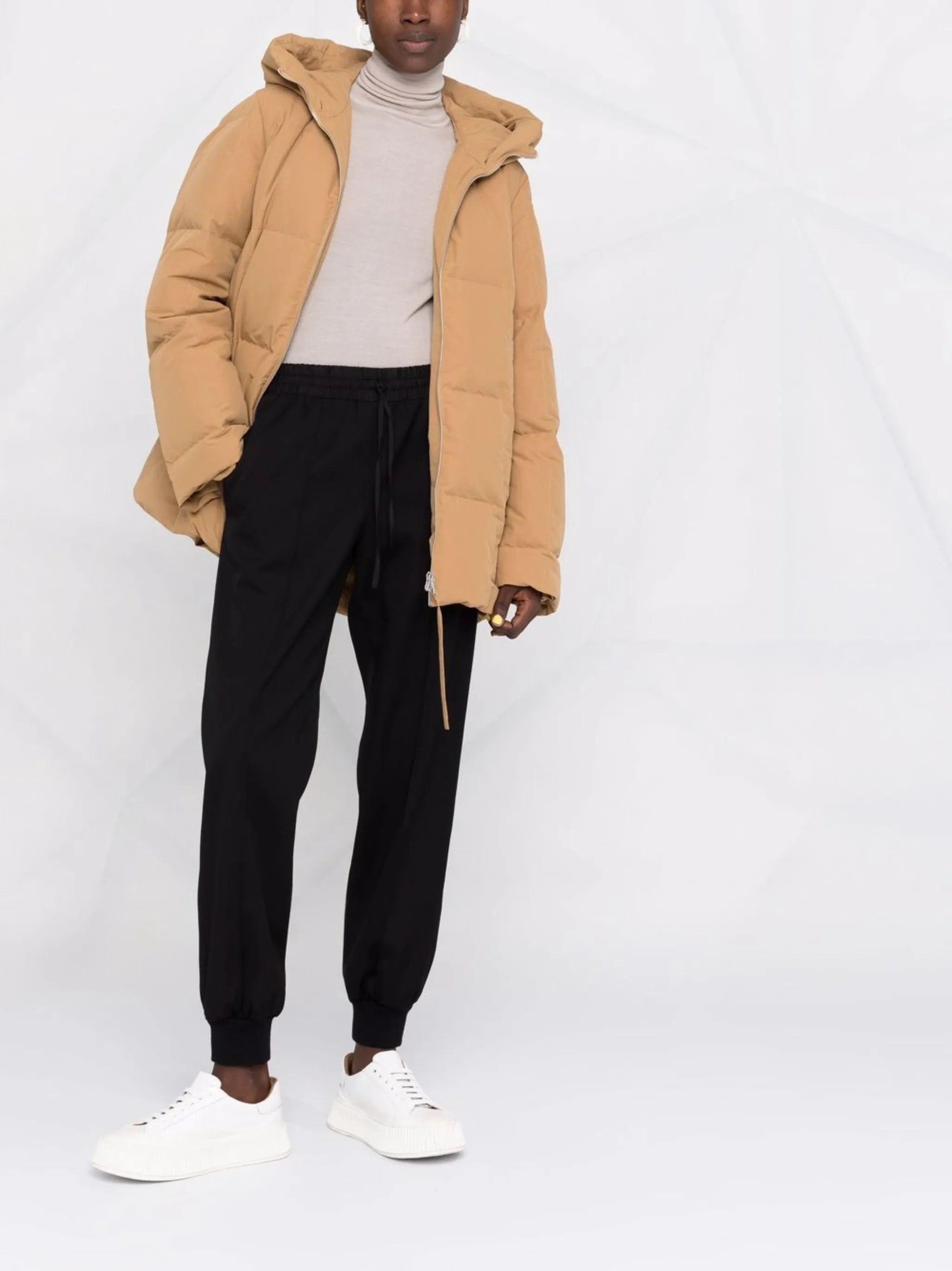 elasticated wool trousers