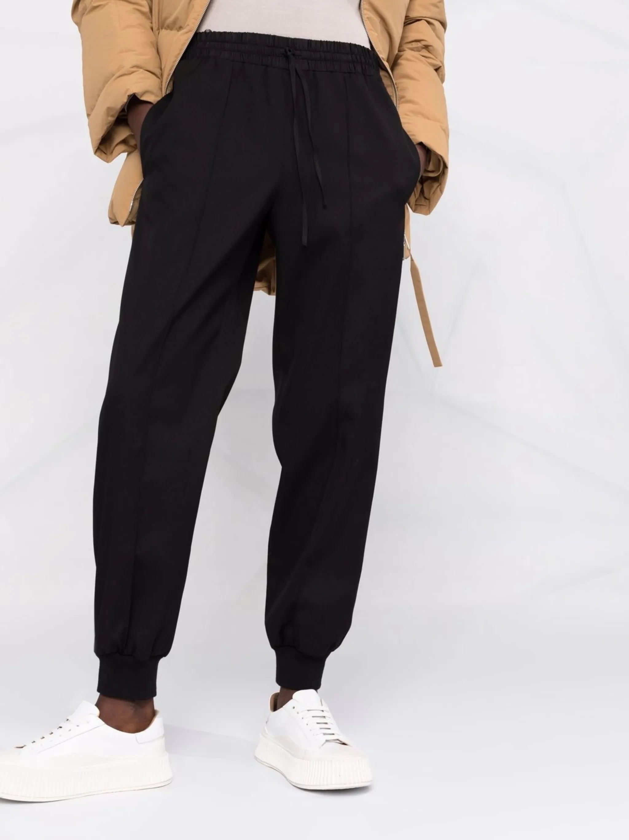 elasticated wool trousers