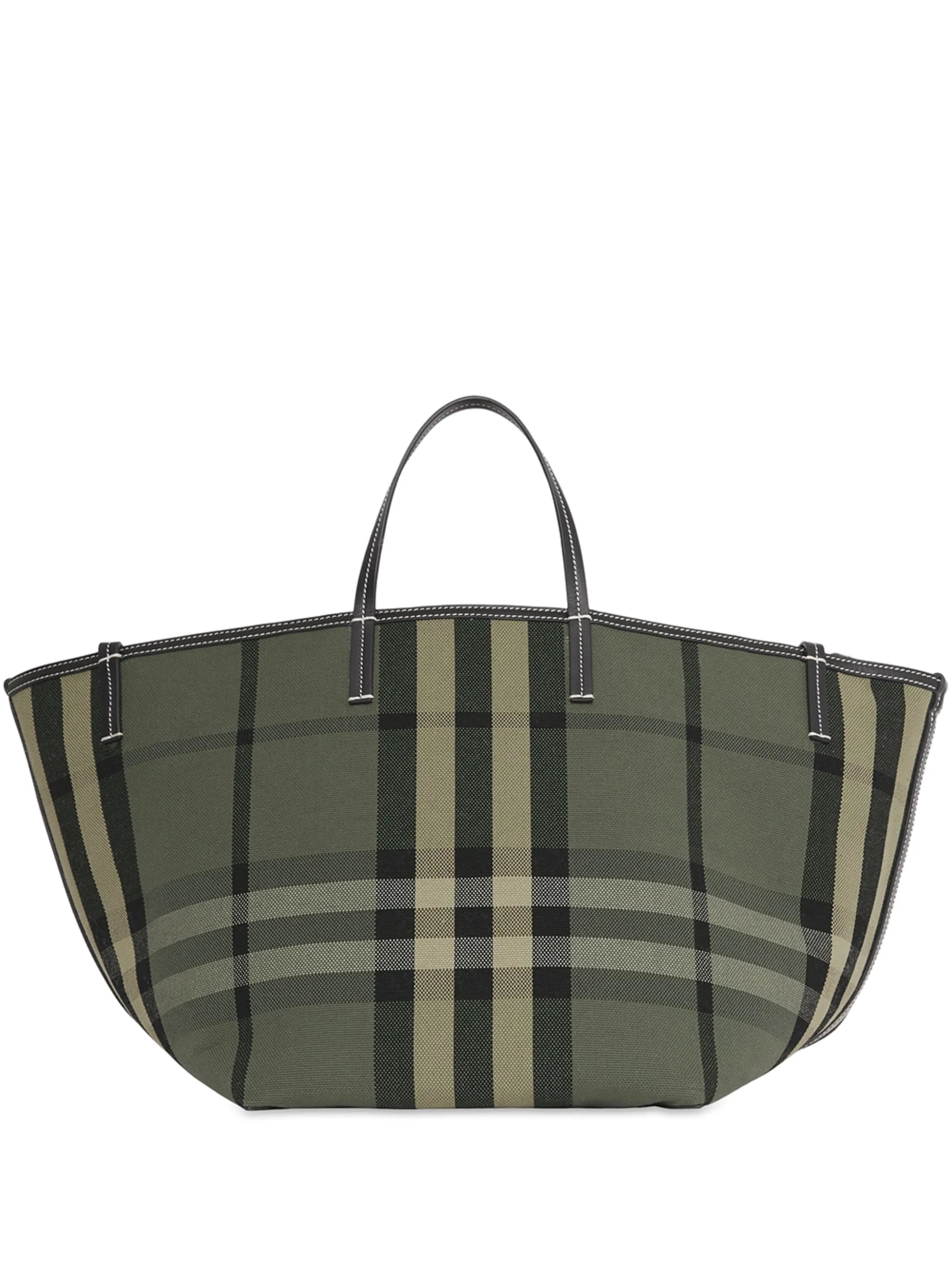 check-print tote bag