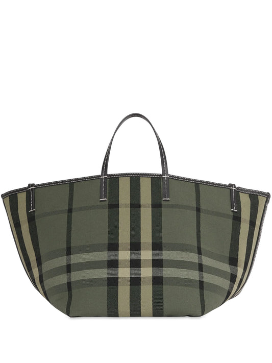 check-print tote bag