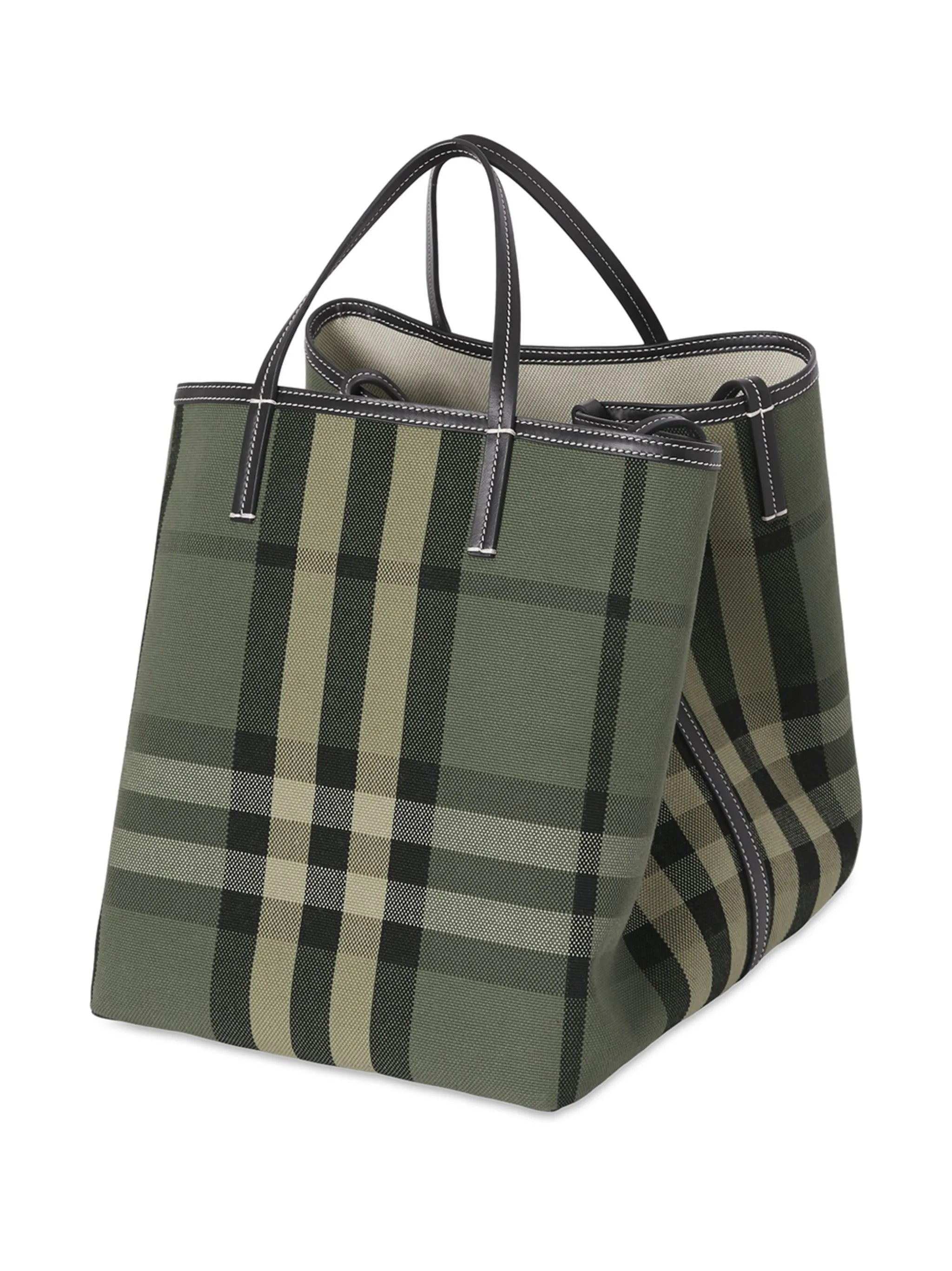 check-print tote bag