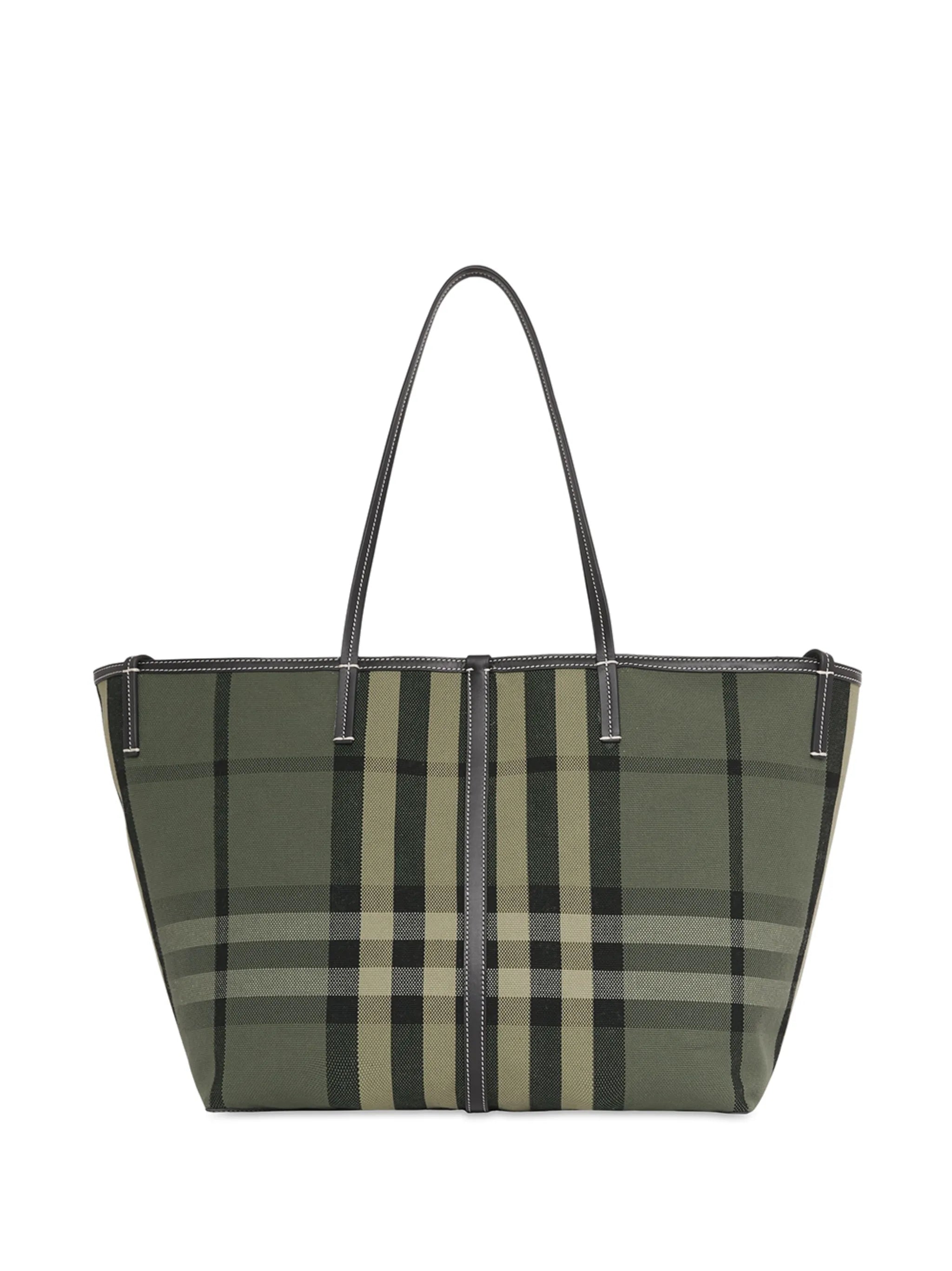 check-print tote bag