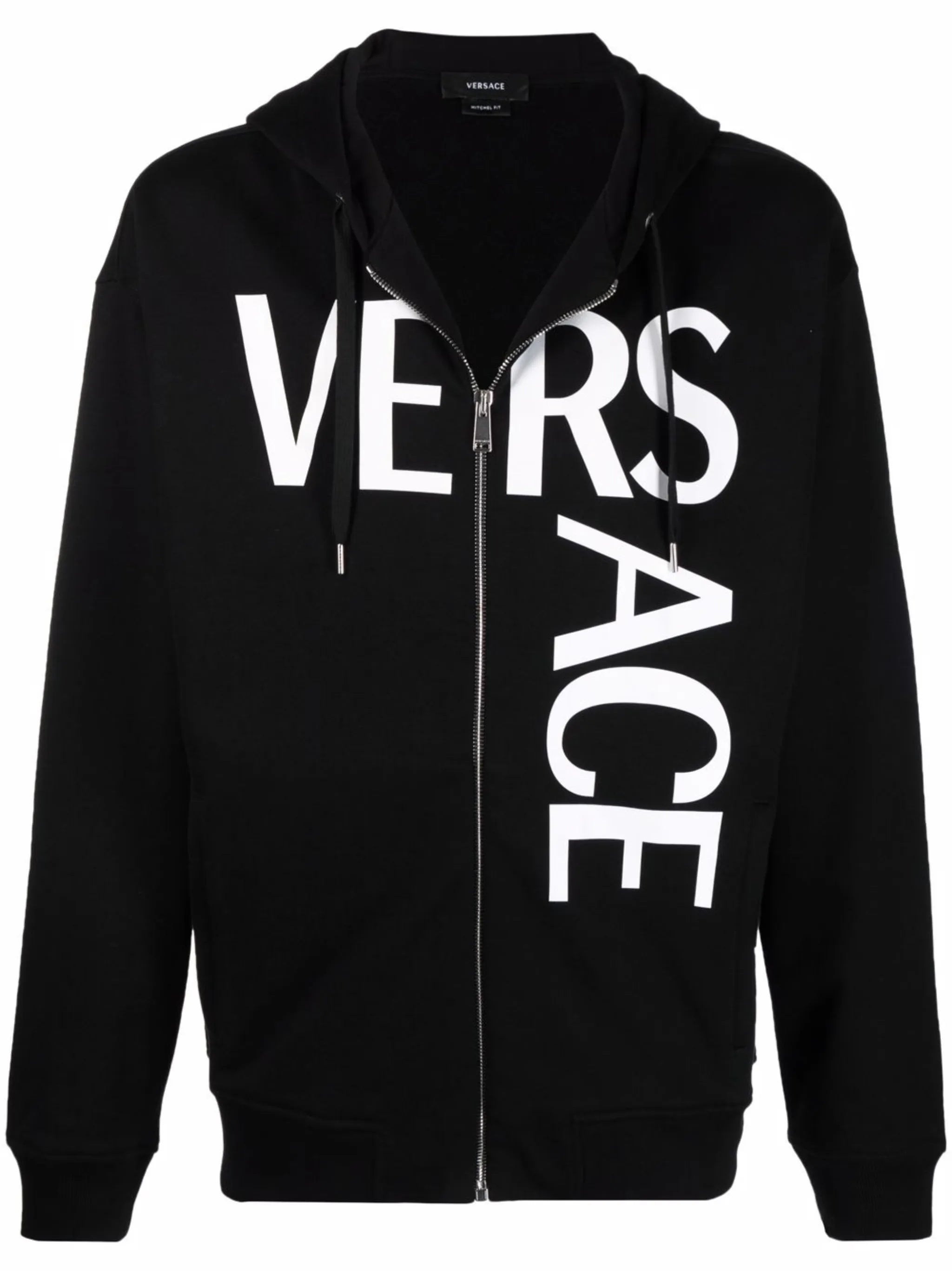 logo-print zip-up hoodie