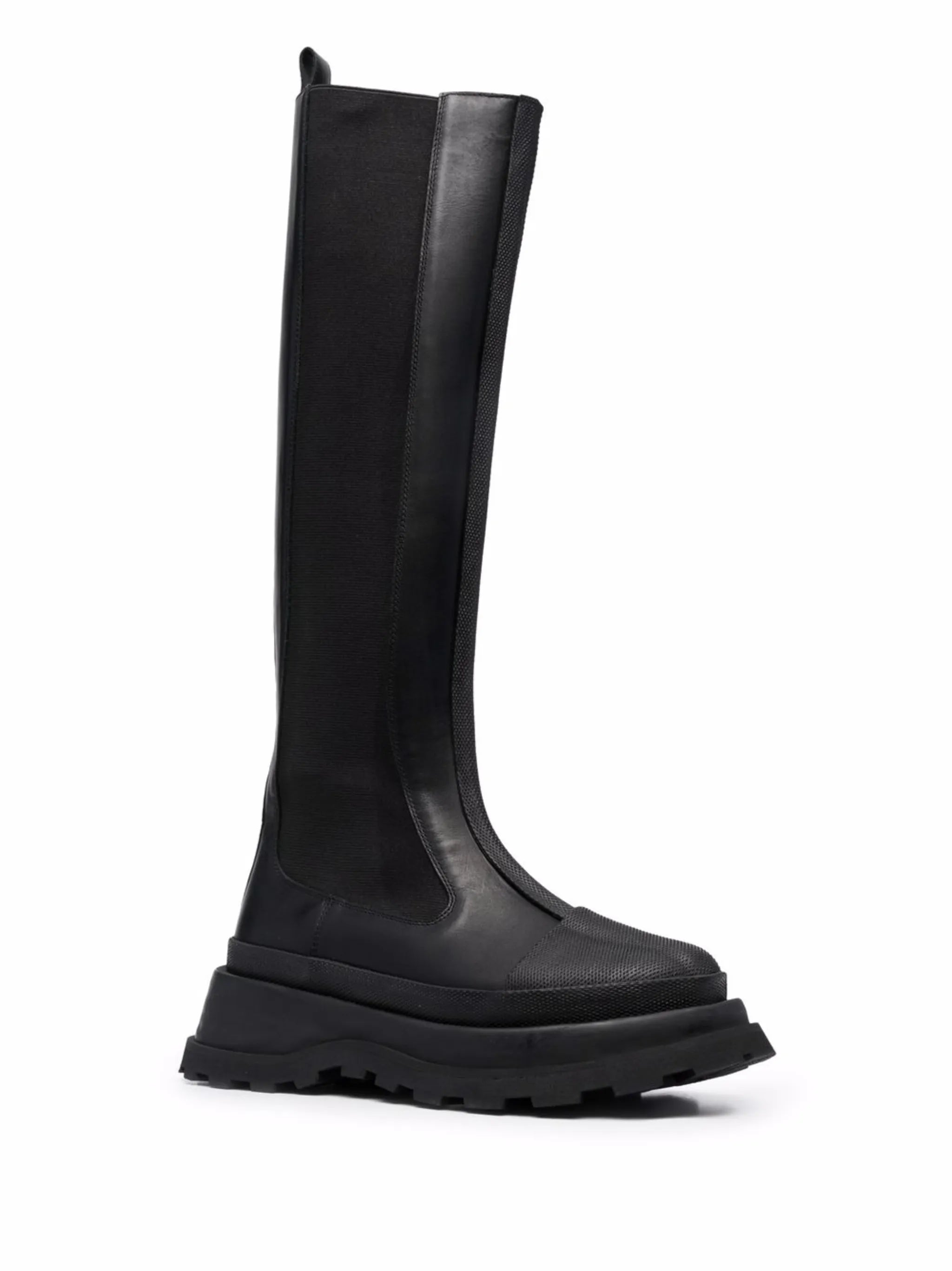 knee-length Chelsea boots
