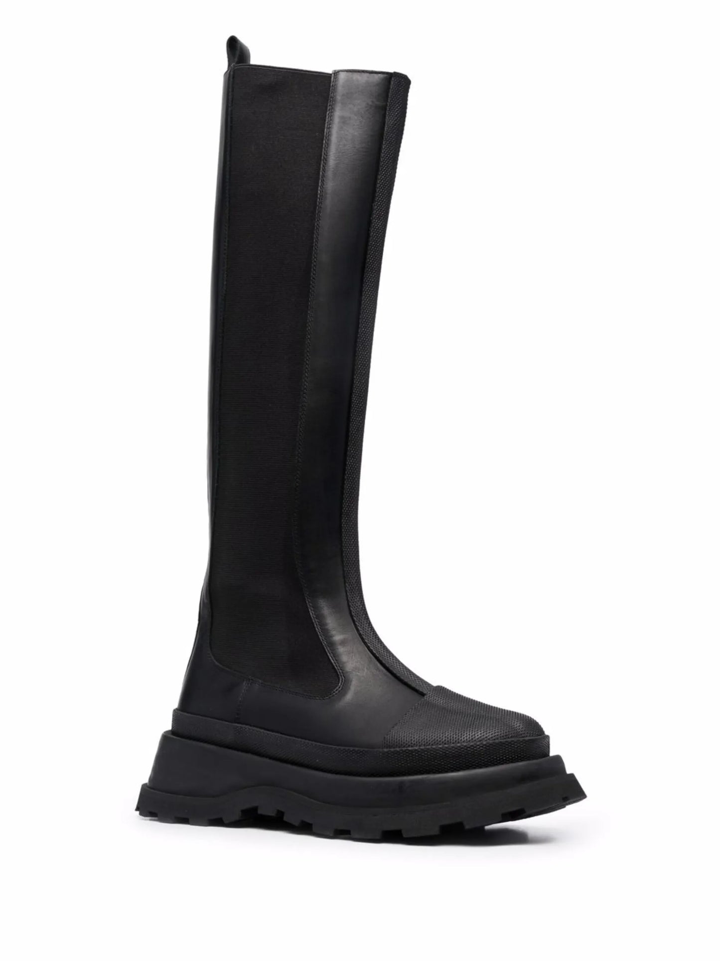 knee-length Chelsea boots