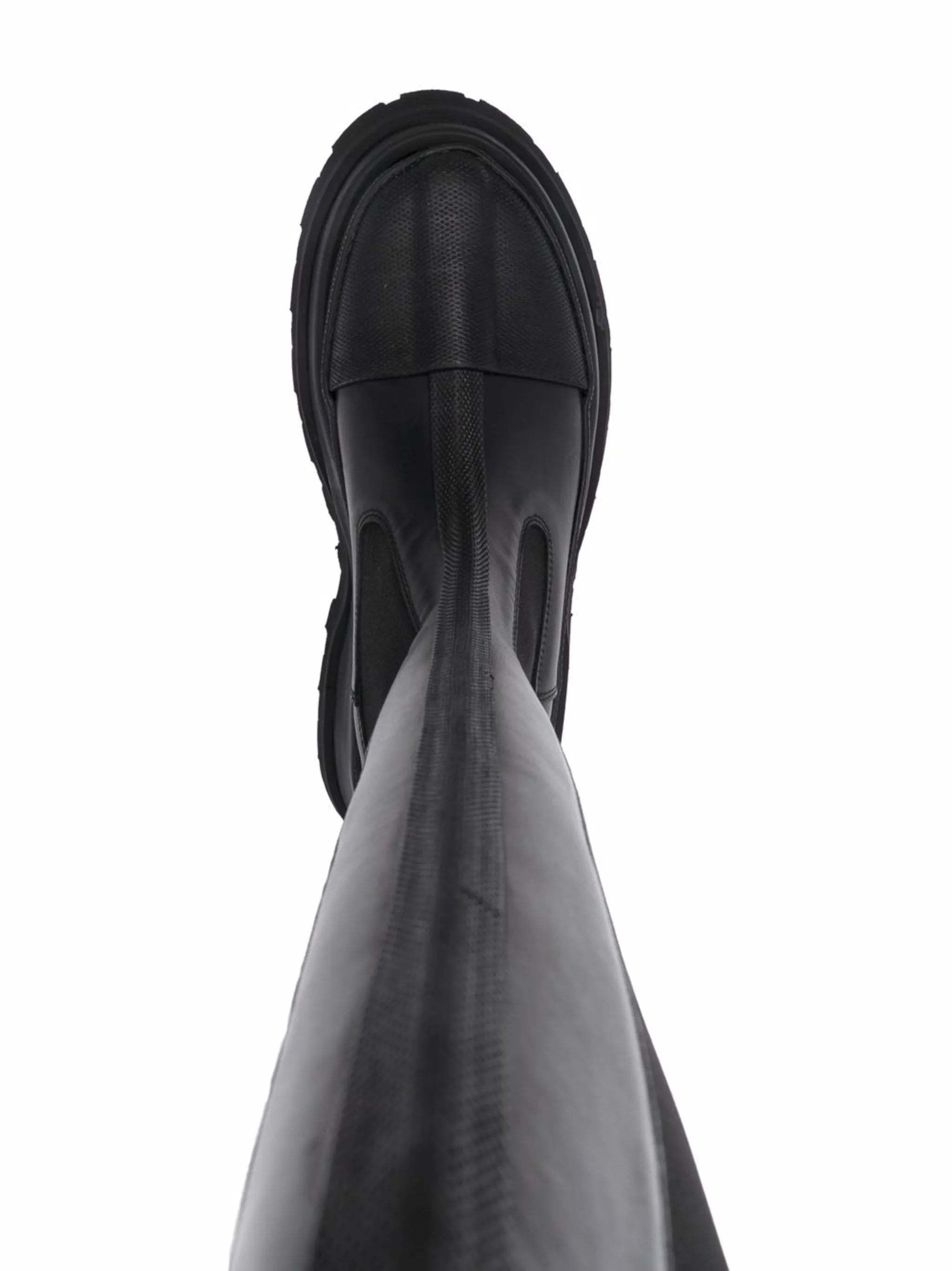 knee-length Chelsea boots