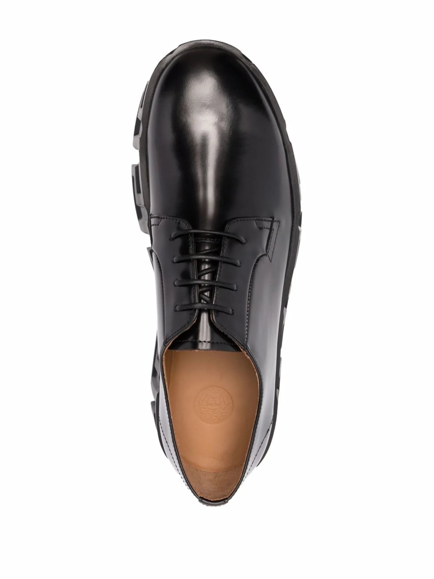 Greca-pattern ridged-sole lace-up shoes