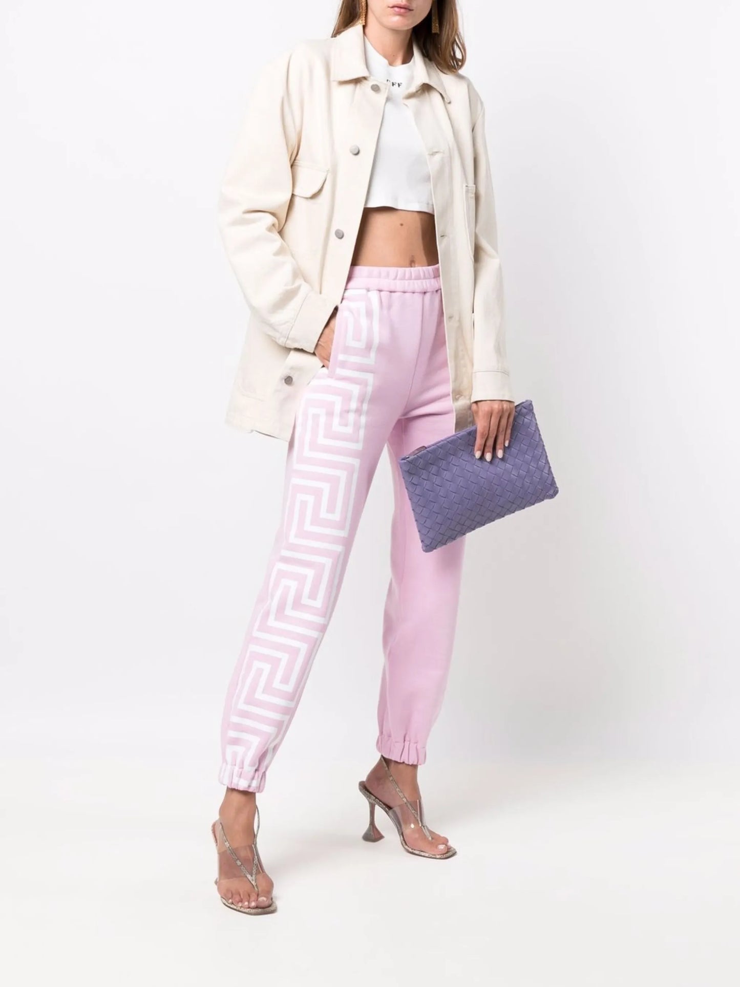 Greca-print track pants