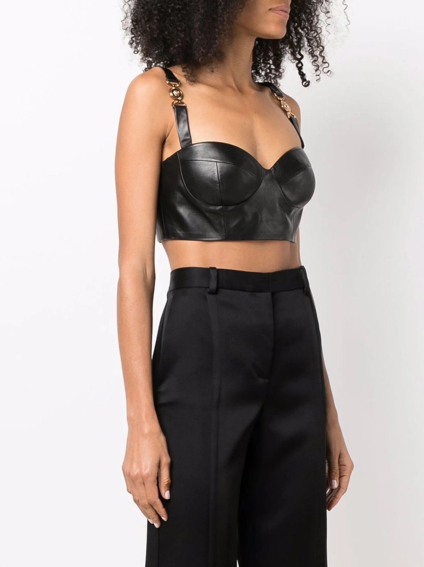 Medusa-plaque bustier top