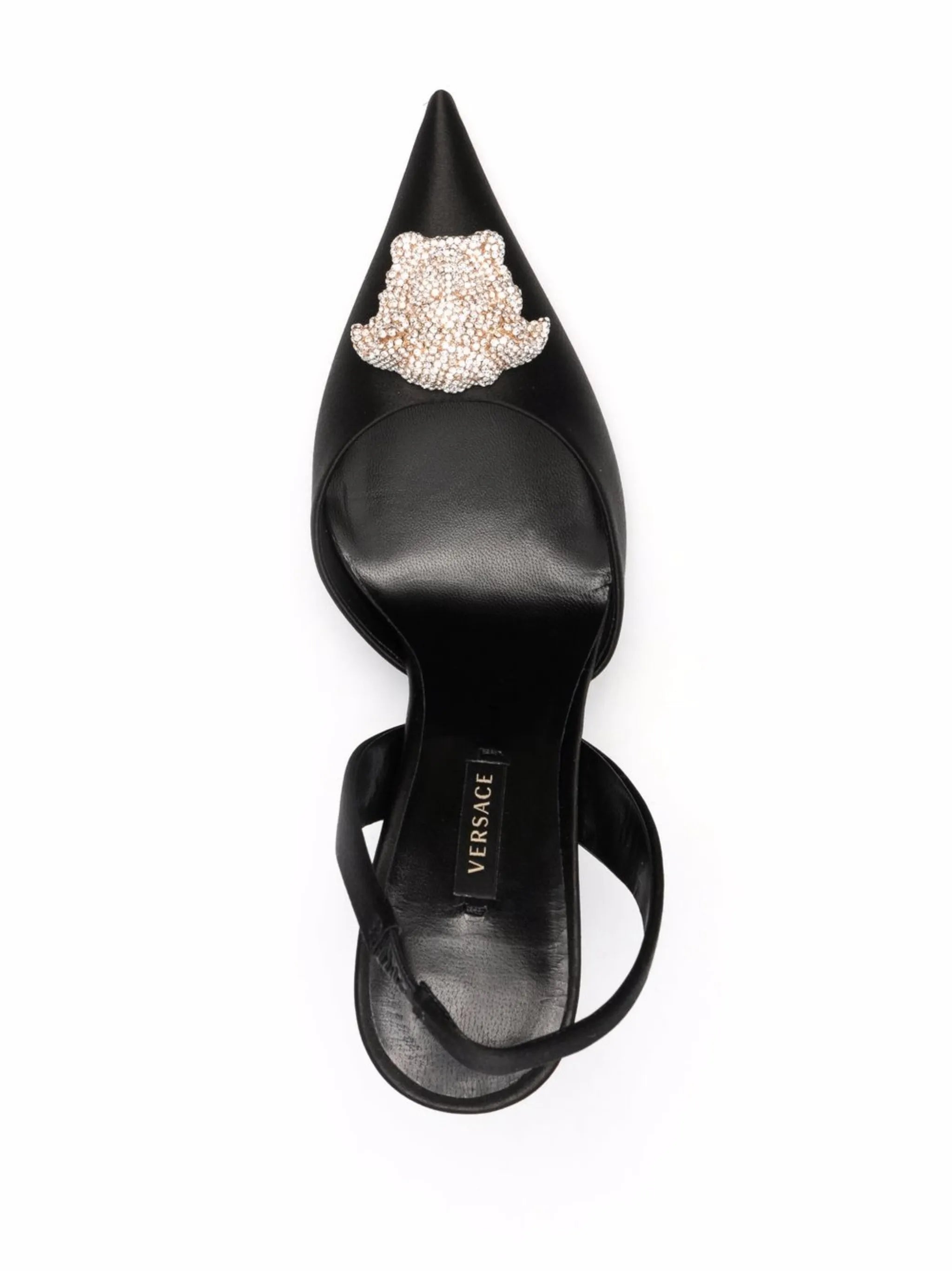 La Medusa 105mm crystal-embellished slingback pumps