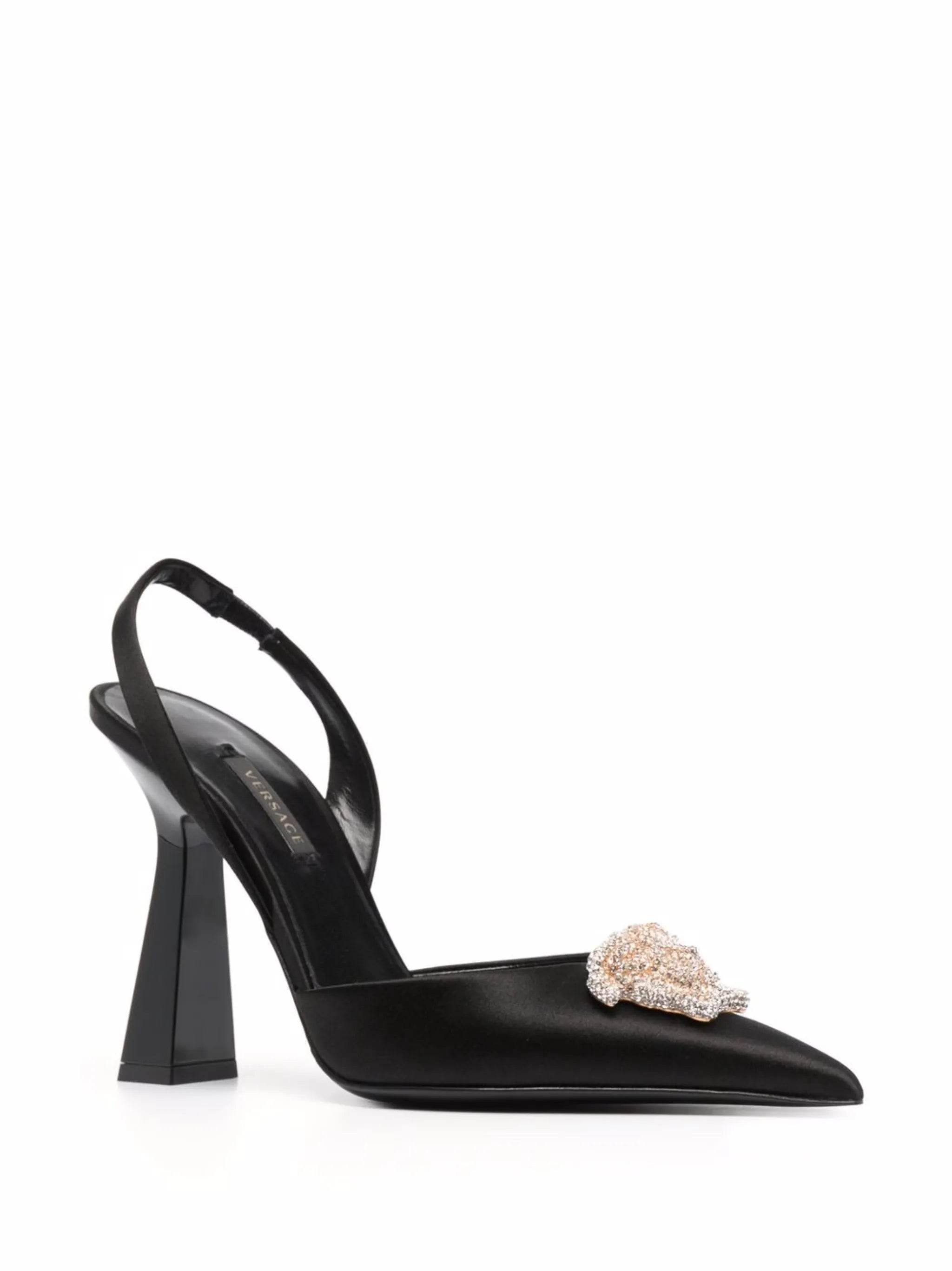 La Medusa 105mm crystal-embellished slingback pumps